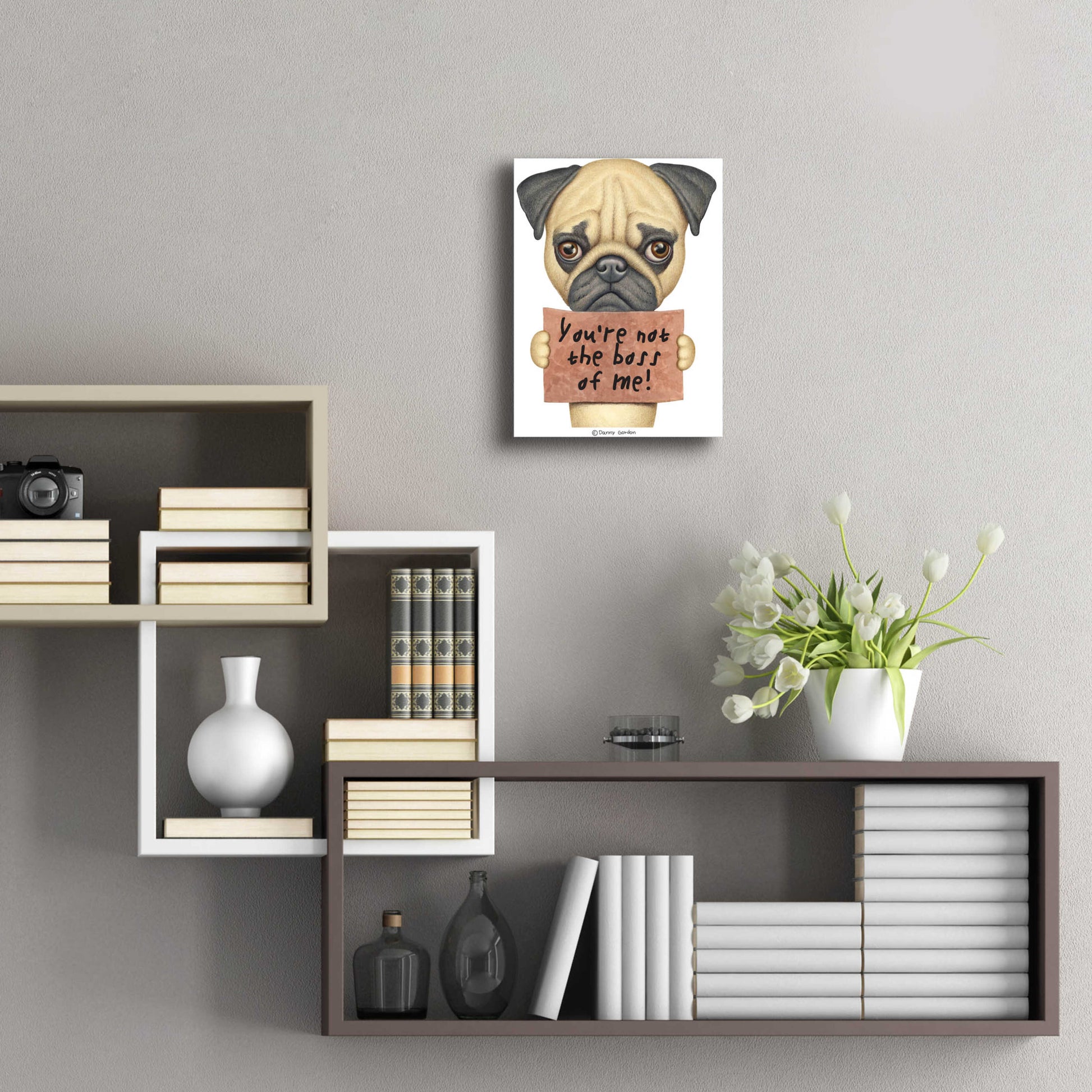 Epic Art 'Pug You're Not the Boss' by Danny Gordon Art, Acrylic Glass Wall Art,12x16