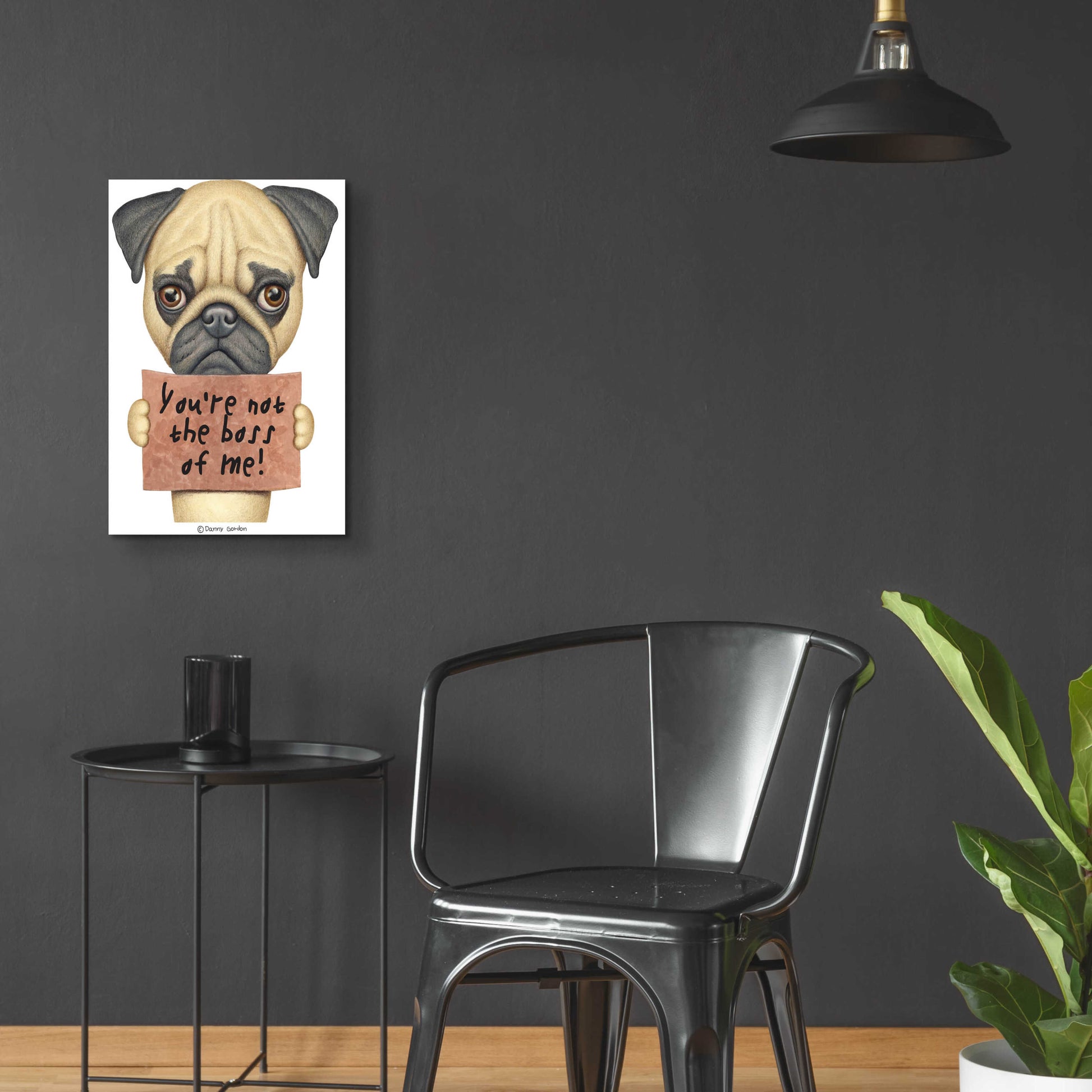 Epic Art 'Pug You're Not the Boss' by Danny Gordon Art, Acrylic Glass Wall Art,16x24