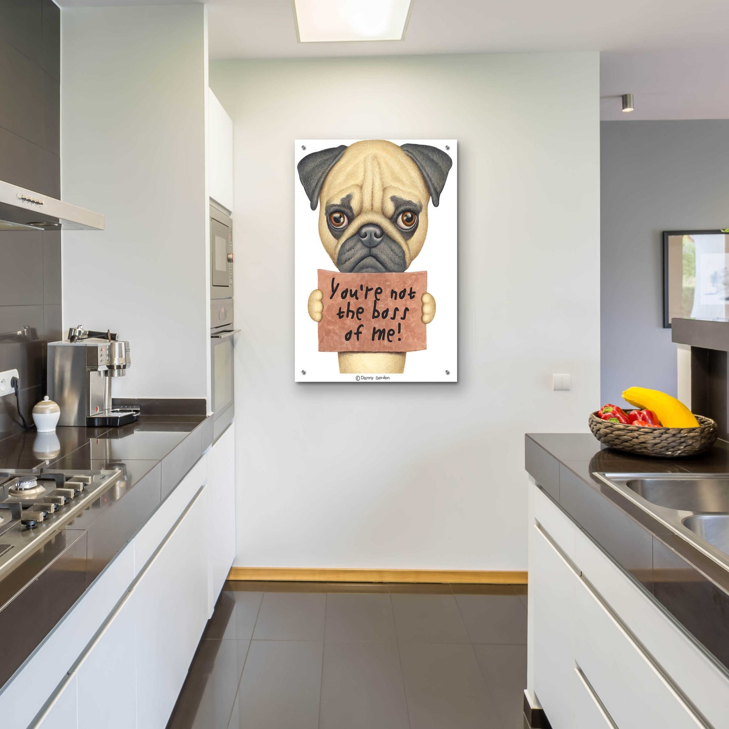 Epic Art 'Pug You're Not the Boss' by Danny Gordon Art, Acrylic Glass Wall Art,24x36