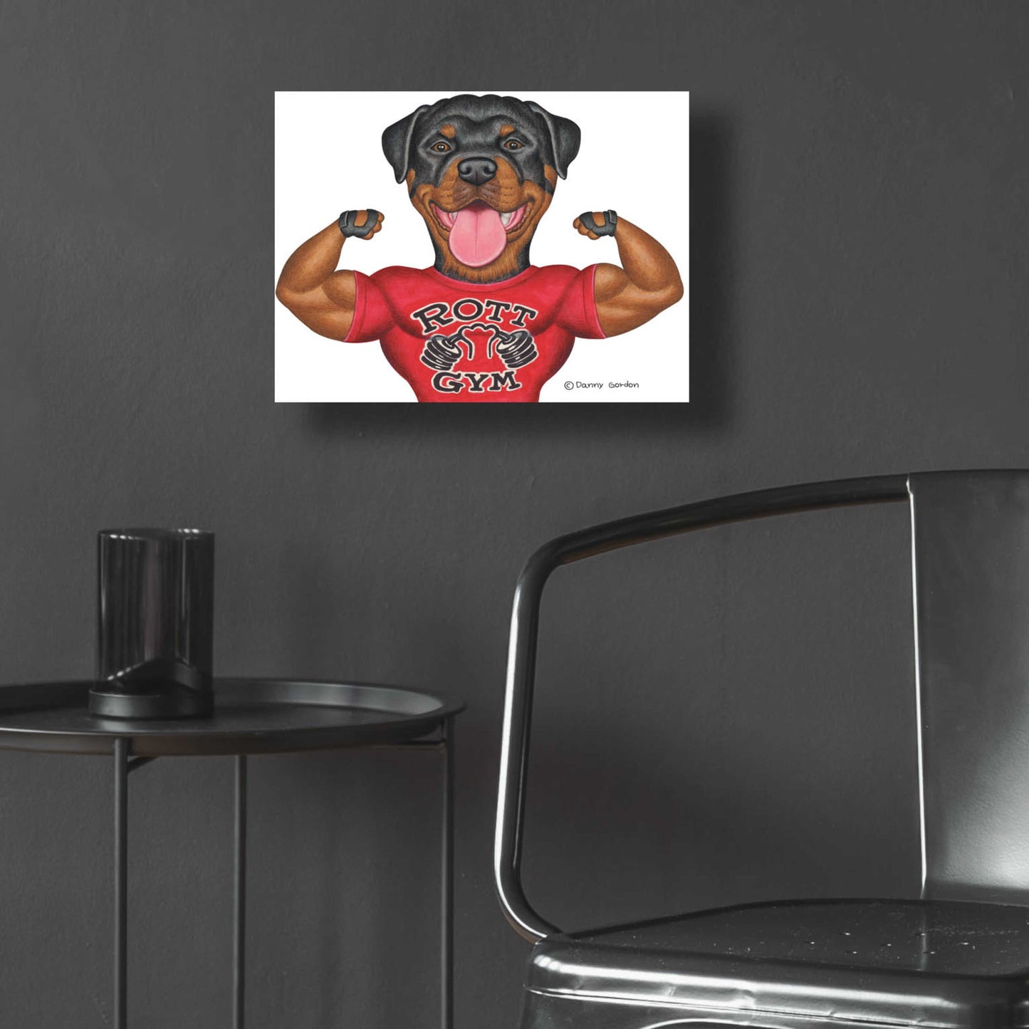 Epic Art 'Rottweiler Rott Gym' by Danny Gordon Art, Acrylic Glass Wall Art,16x12