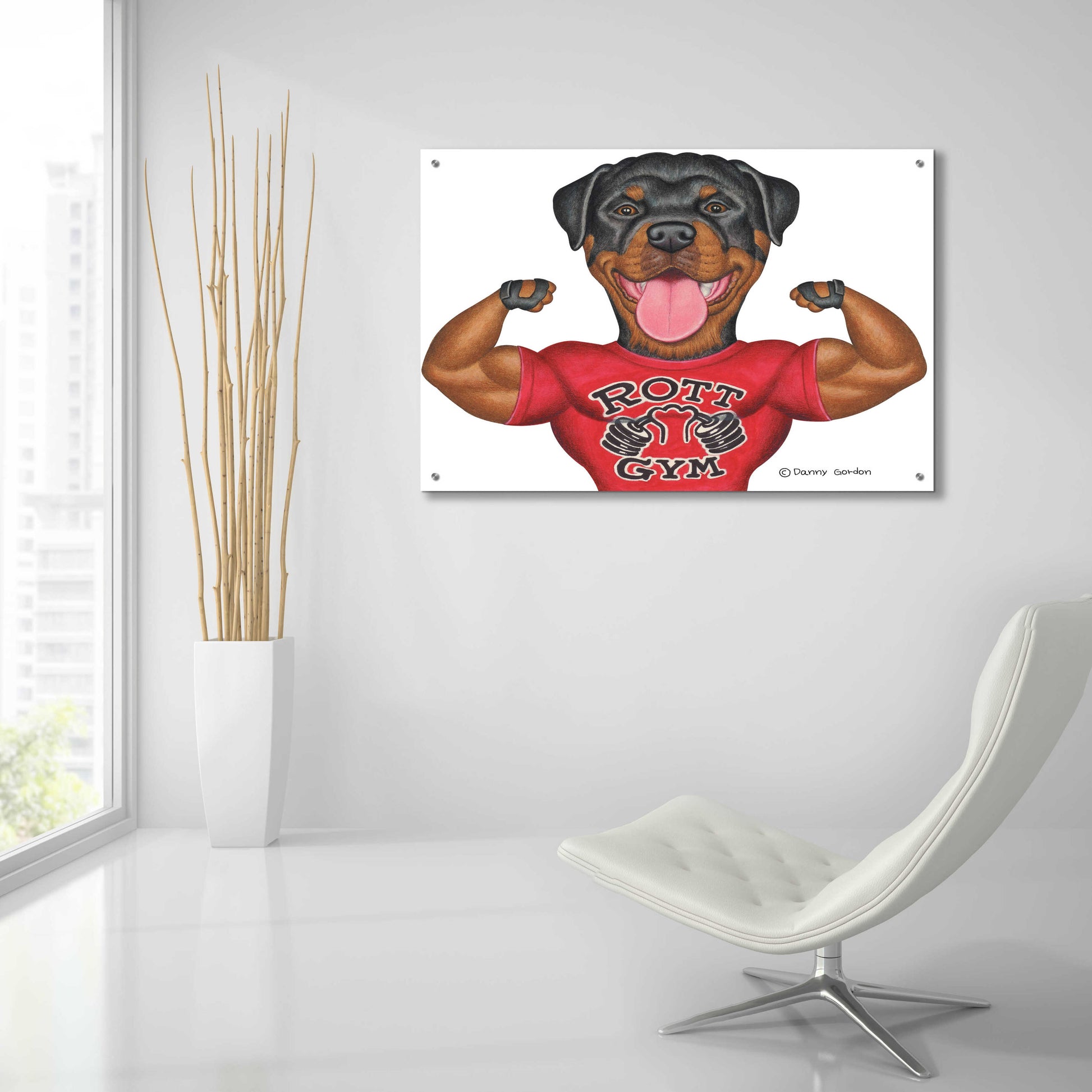 Epic Art 'Rottweiler Rott Gym' by Danny Gordon Art, Acrylic Glass Wall Art,36x24