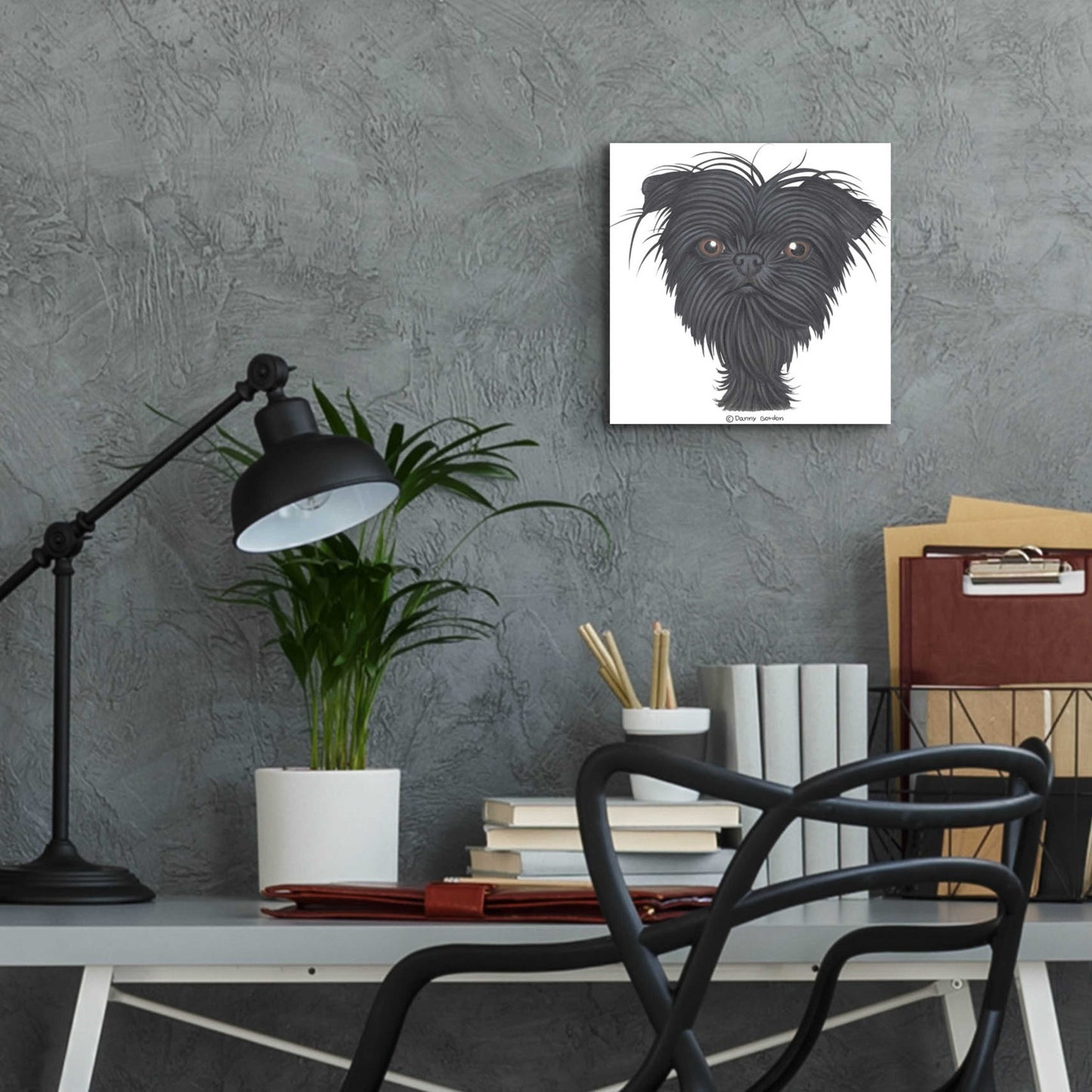 Epic Art 'Affenpinscher Bust' by Danny Gordon Art, Acrylic Glass Wall Art,12x12