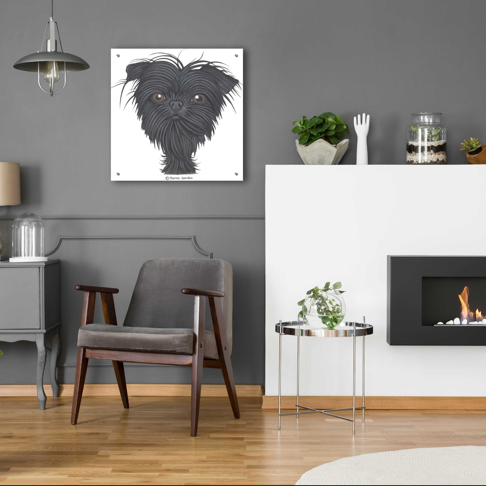 Epic Art 'Affenpinscher Bust' by Danny Gordon Art, Acrylic Glass Wall Art,24x24