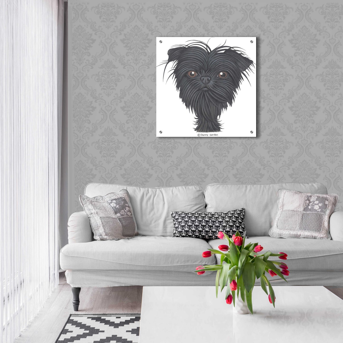 Epic Art 'Affenpinscher Bust' by Danny Gordon Art, Acrylic Glass Wall Art,24x24