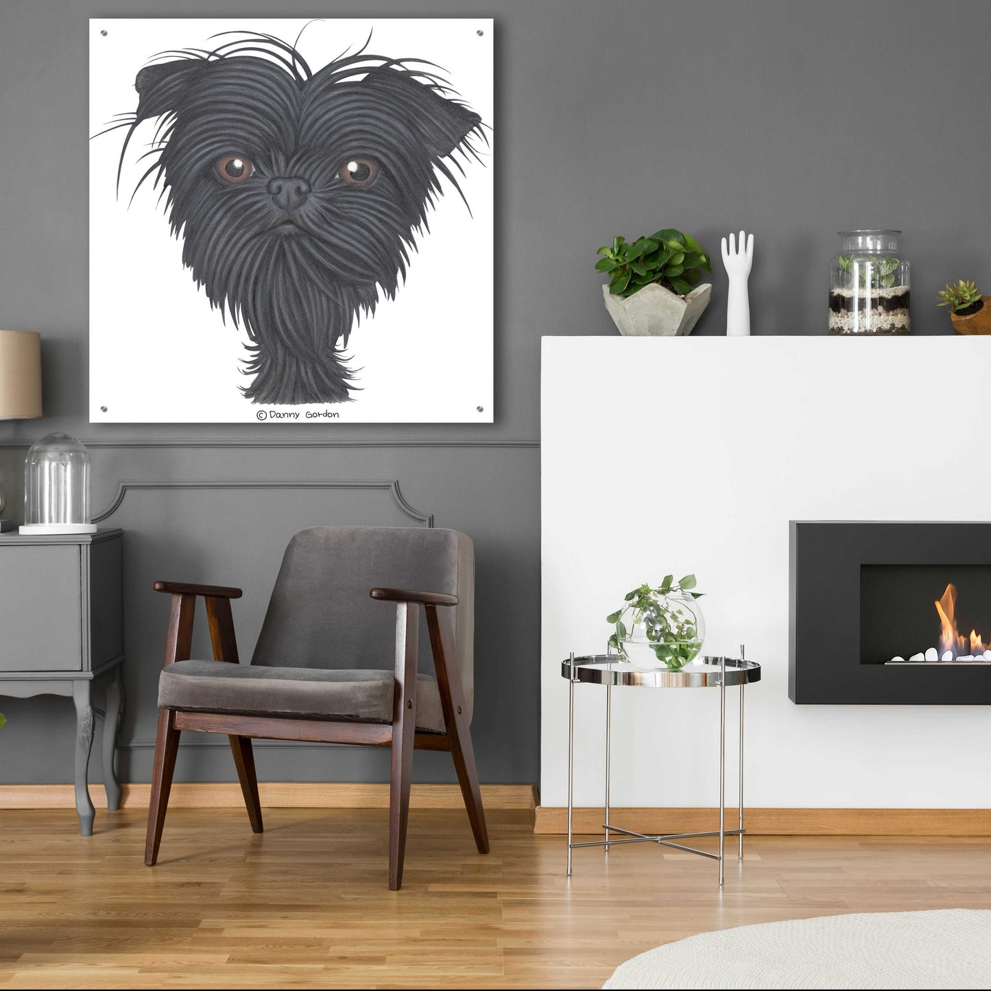 Epic Art 'Affenpinscher Bust' by Danny Gordon Art, Acrylic Glass Wall Art,36x36