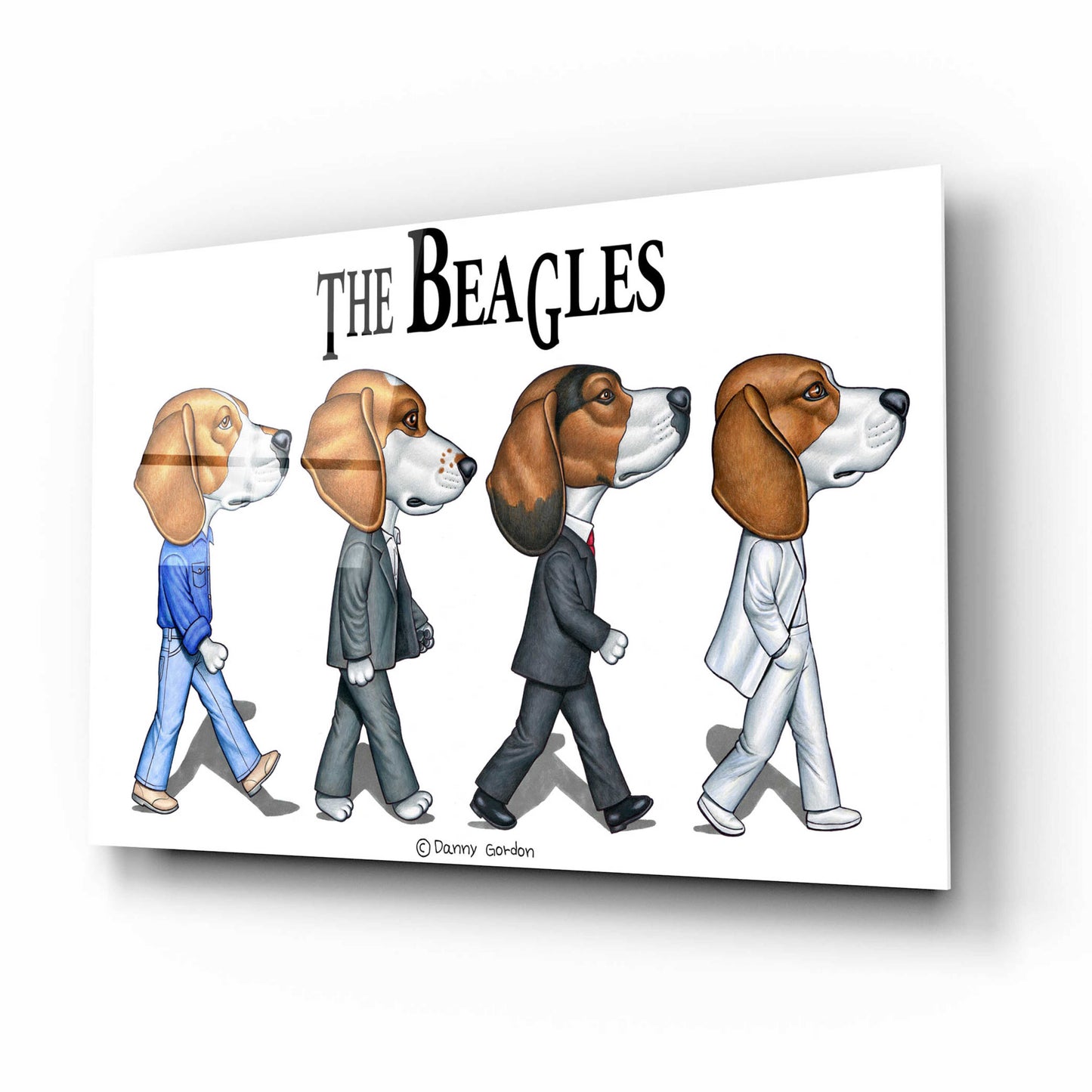 Epic Art 'The Beagles' by Danny Gordon Art, Acrylic Glass Wall Art,16x12