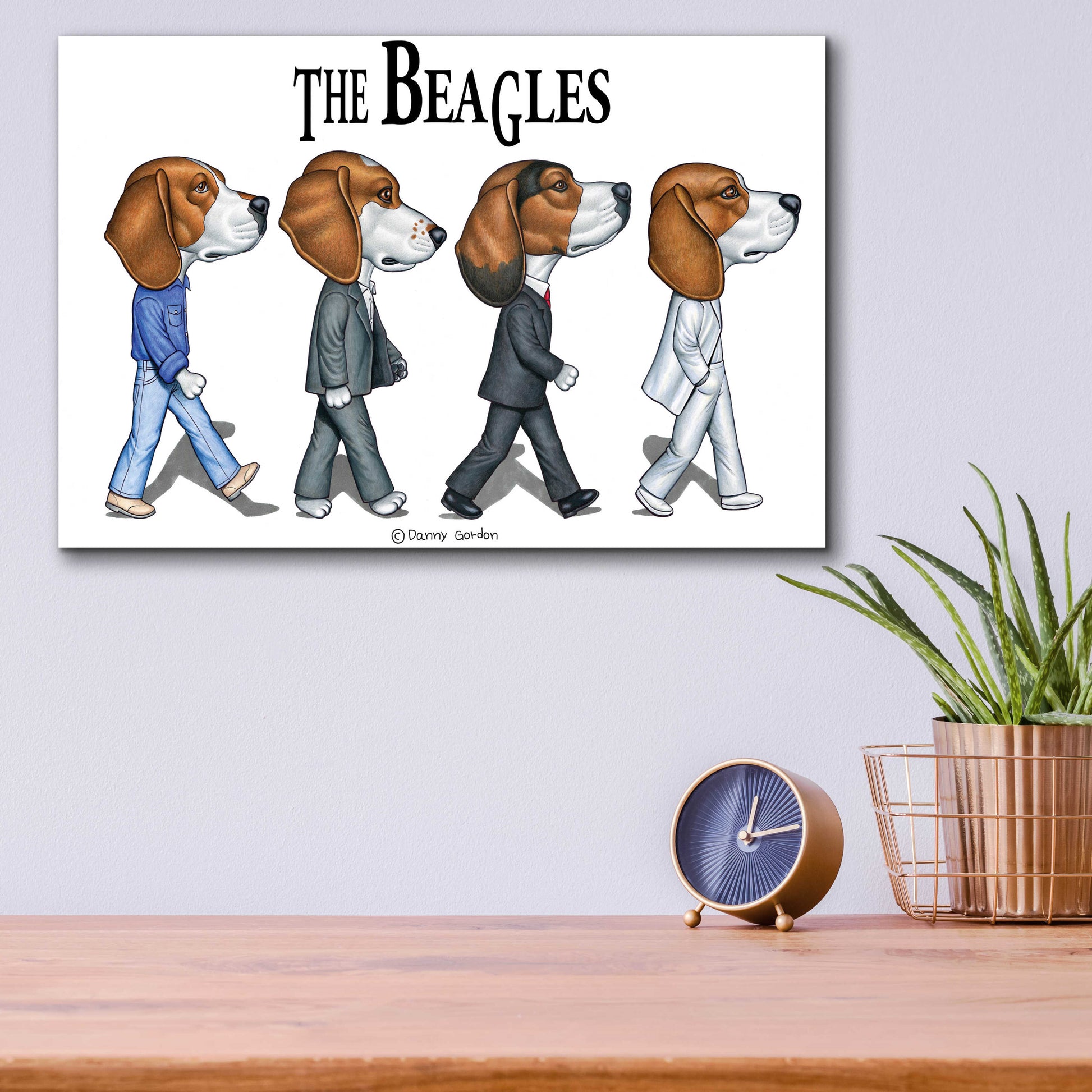 Epic Art 'The Beagles' by Danny Gordon Art, Acrylic Glass Wall Art,16x12