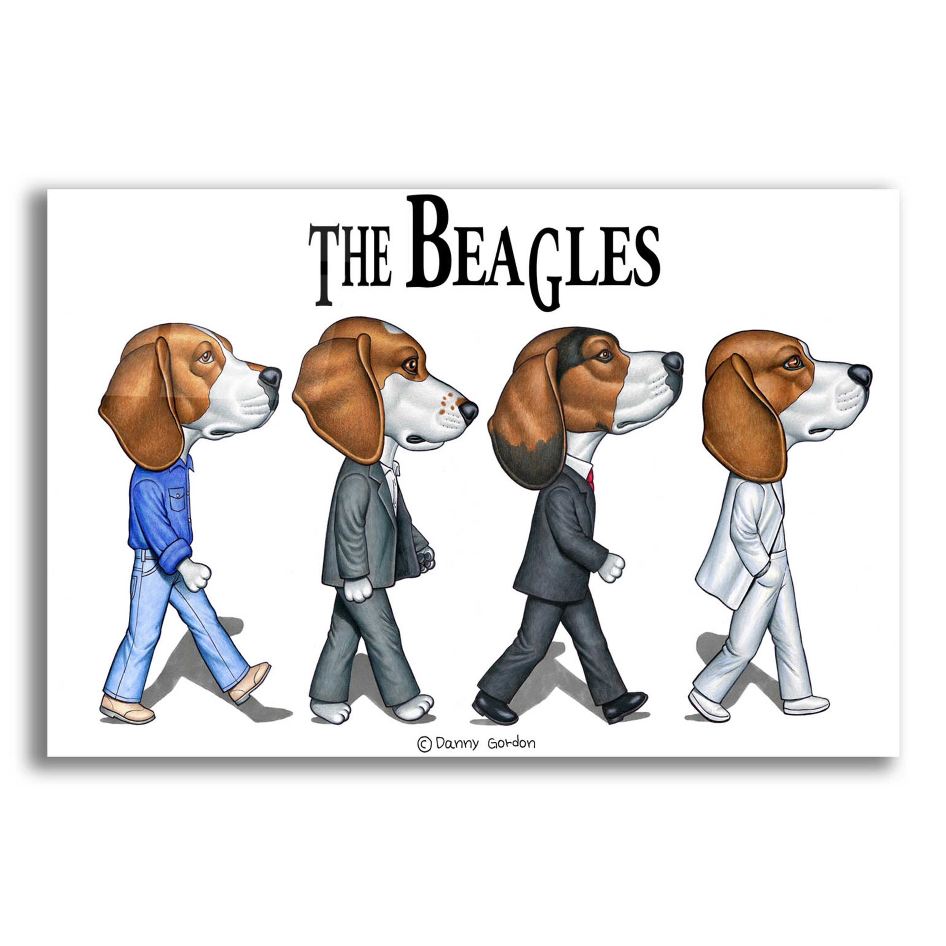 Epic Art 'The Beagles' by Danny Gordon Art, Acrylic Glass Wall Art,24x16