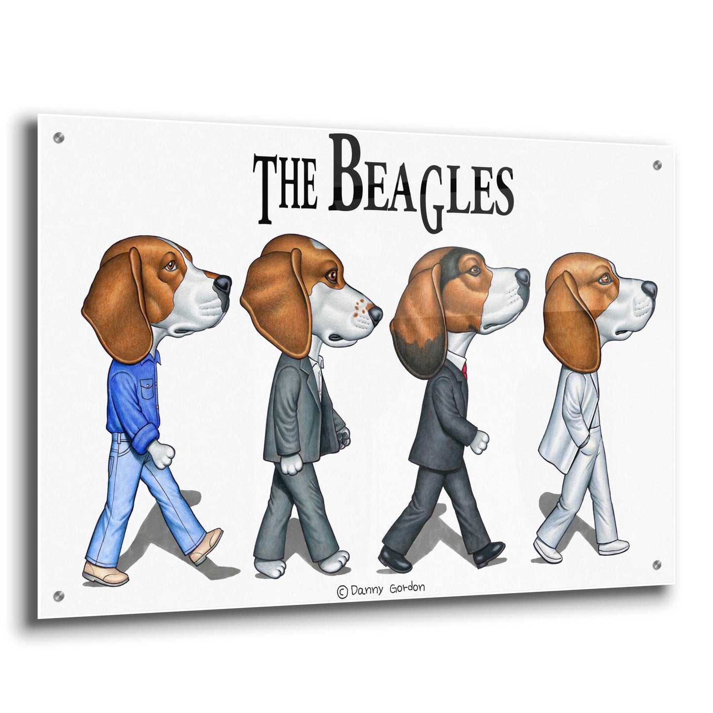 Epic Art 'The Beagles' by Danny Gordon Art, Acrylic Glass Wall Art,36x24