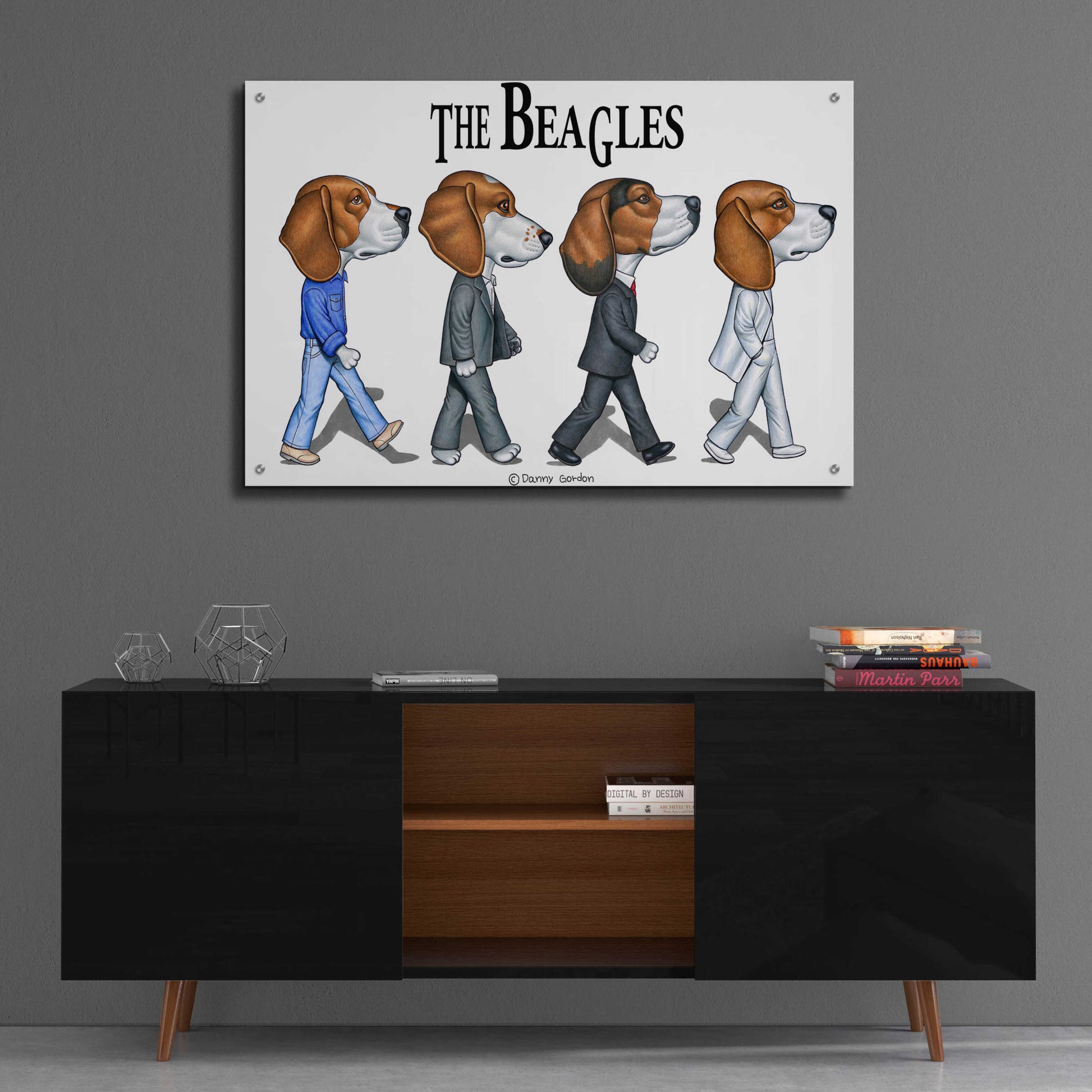 Epic Art 'The Beagles' by Danny Gordon Art, Acrylic Glass Wall Art,36x24