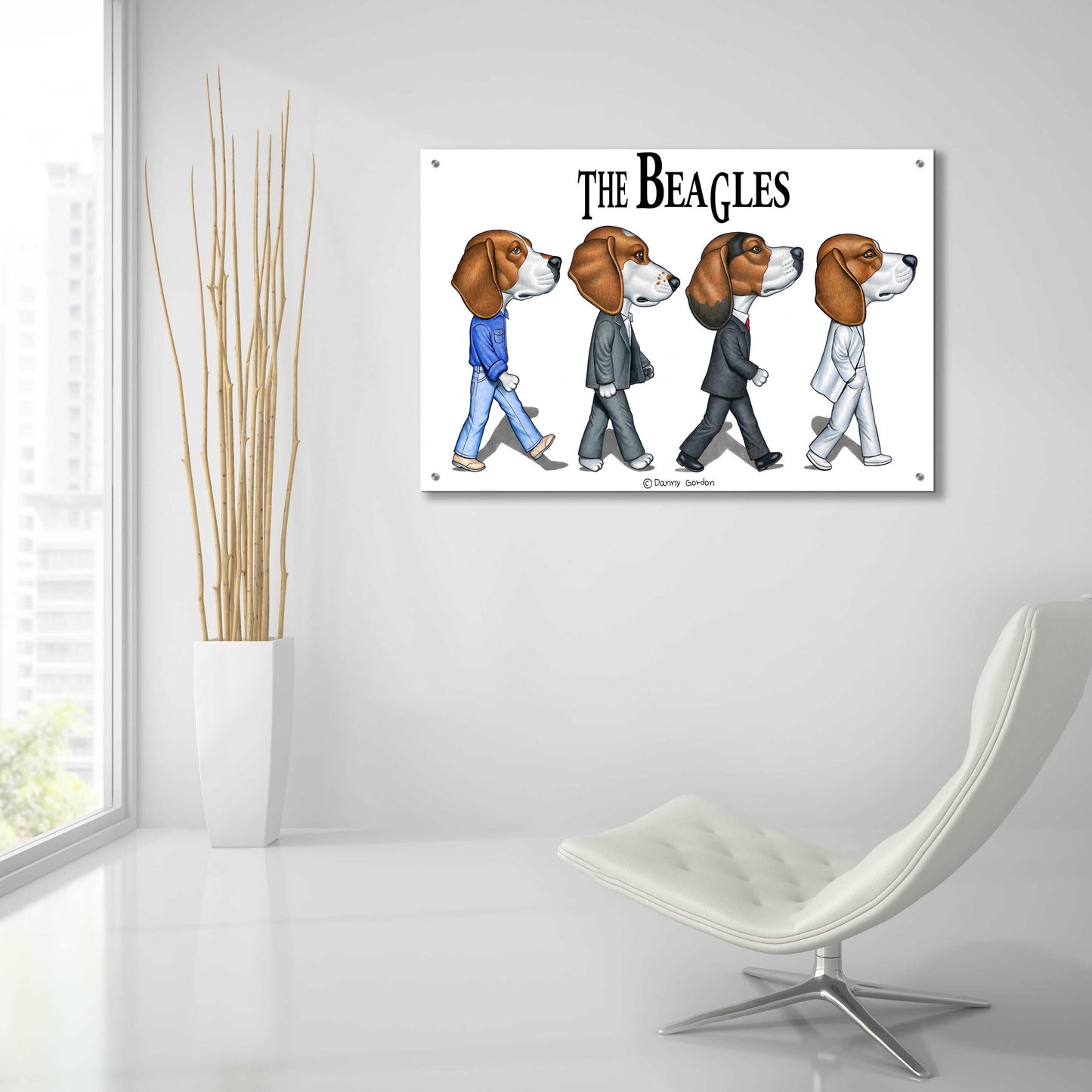 Epic Art 'The Beagles' by Danny Gordon Art, Acrylic Glass Wall Art,36x24