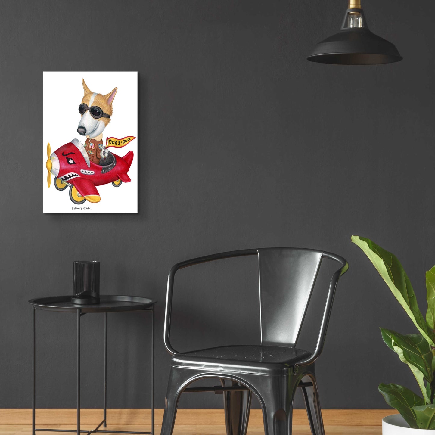 Epic Art 'Corgi in Red Plane' by Danny Gordon Art, Acrylic Glass Wall Art,16x24