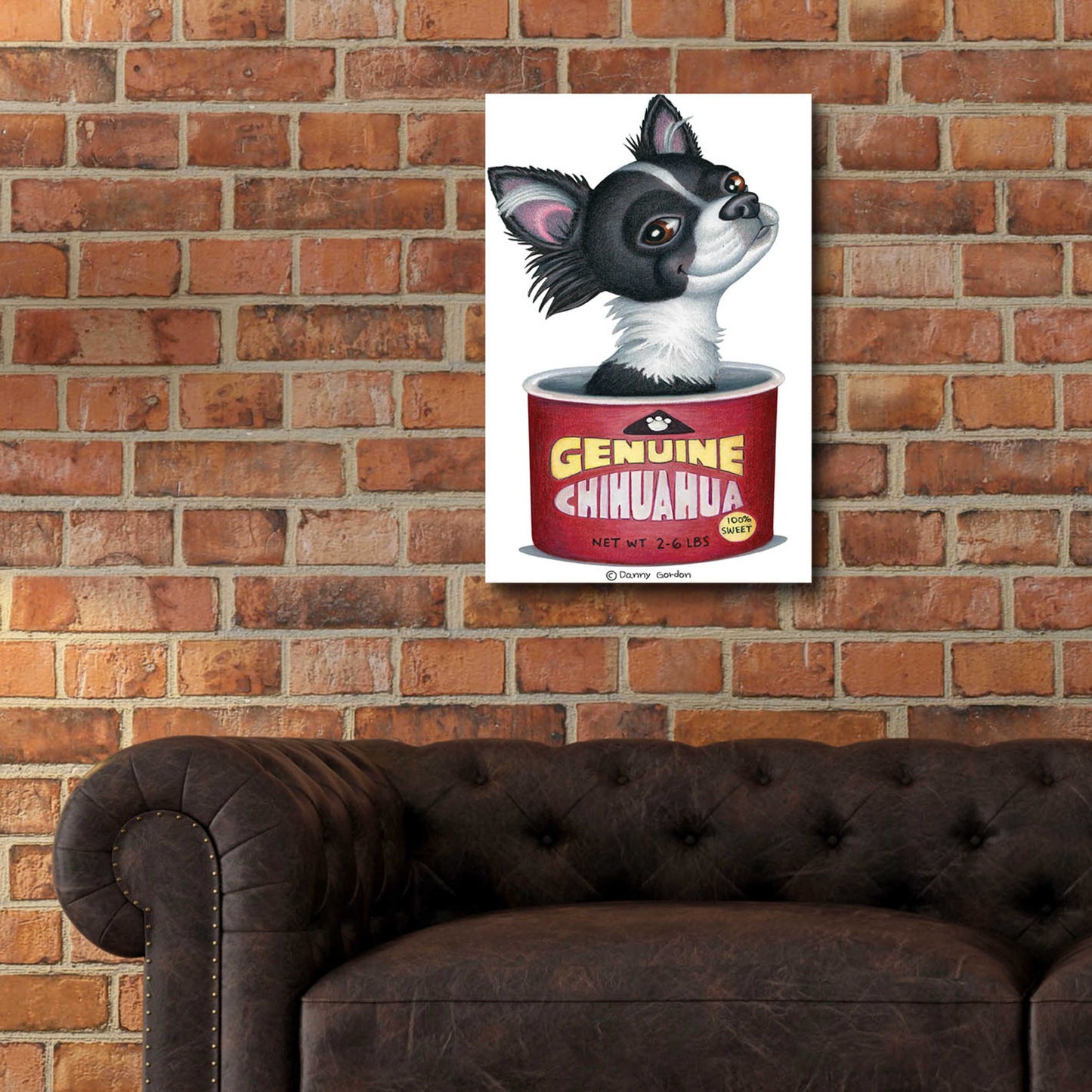 Epic Art 'Blk Wht Chihuahua in Container' by Danny Gordon Art, Acrylic Glass Wall Art,16x24