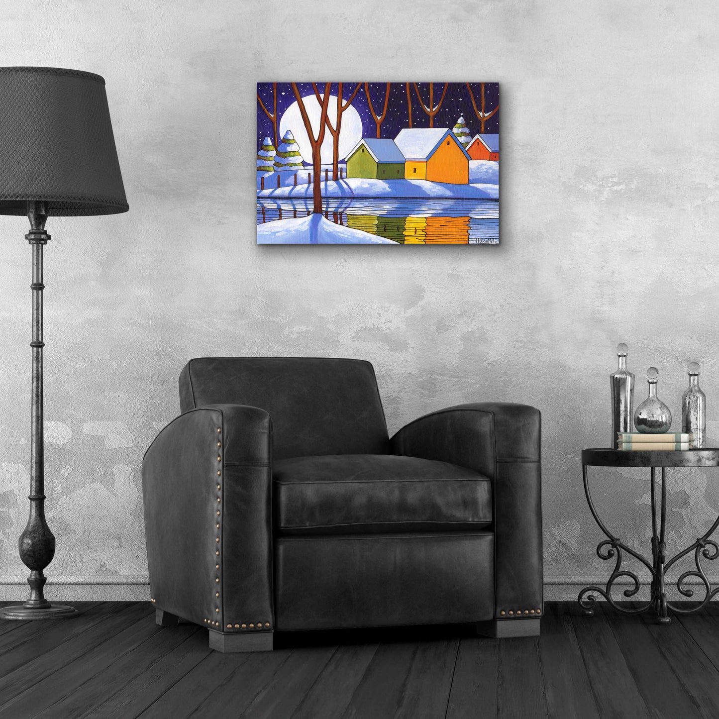 Epic Art 'Reflection Winter Night' by Cathy Horvath-Buchanan, Acrylic Glass Wall Art,24x16