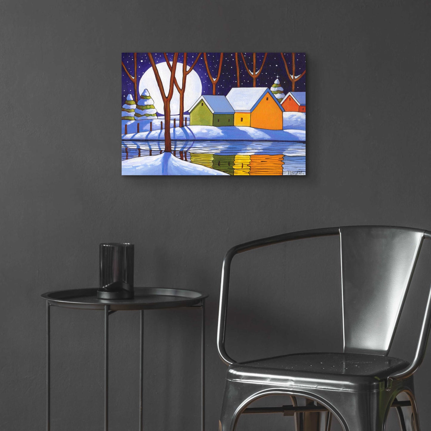 Epic Art 'Reflection Winter Night' by Cathy Horvath-Buchanan, Acrylic Glass Wall Art,24x16