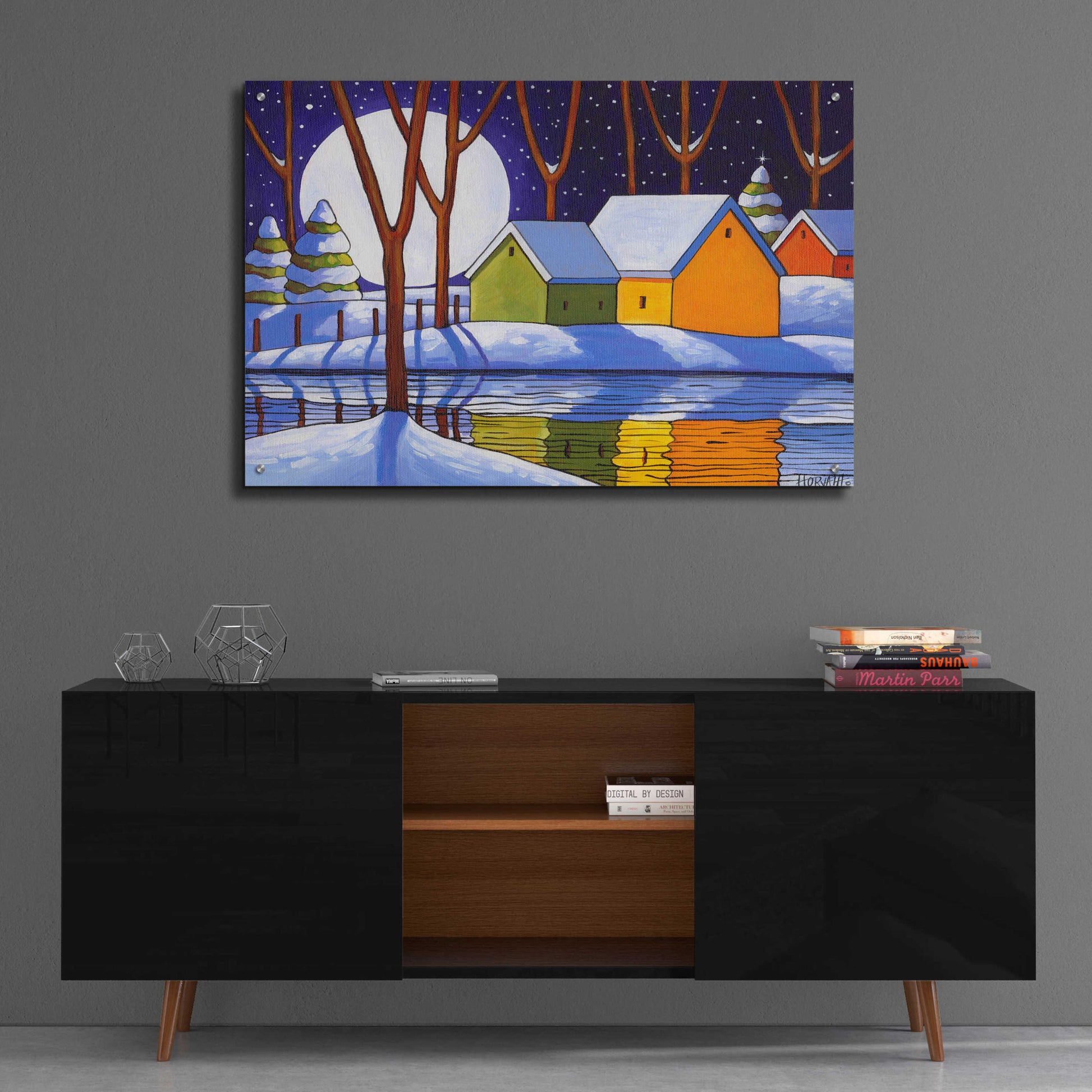 Epic Art 'Reflection Winter Night' by Cathy Horvath-Buchanan, Acrylic Glass Wall Art,36x24