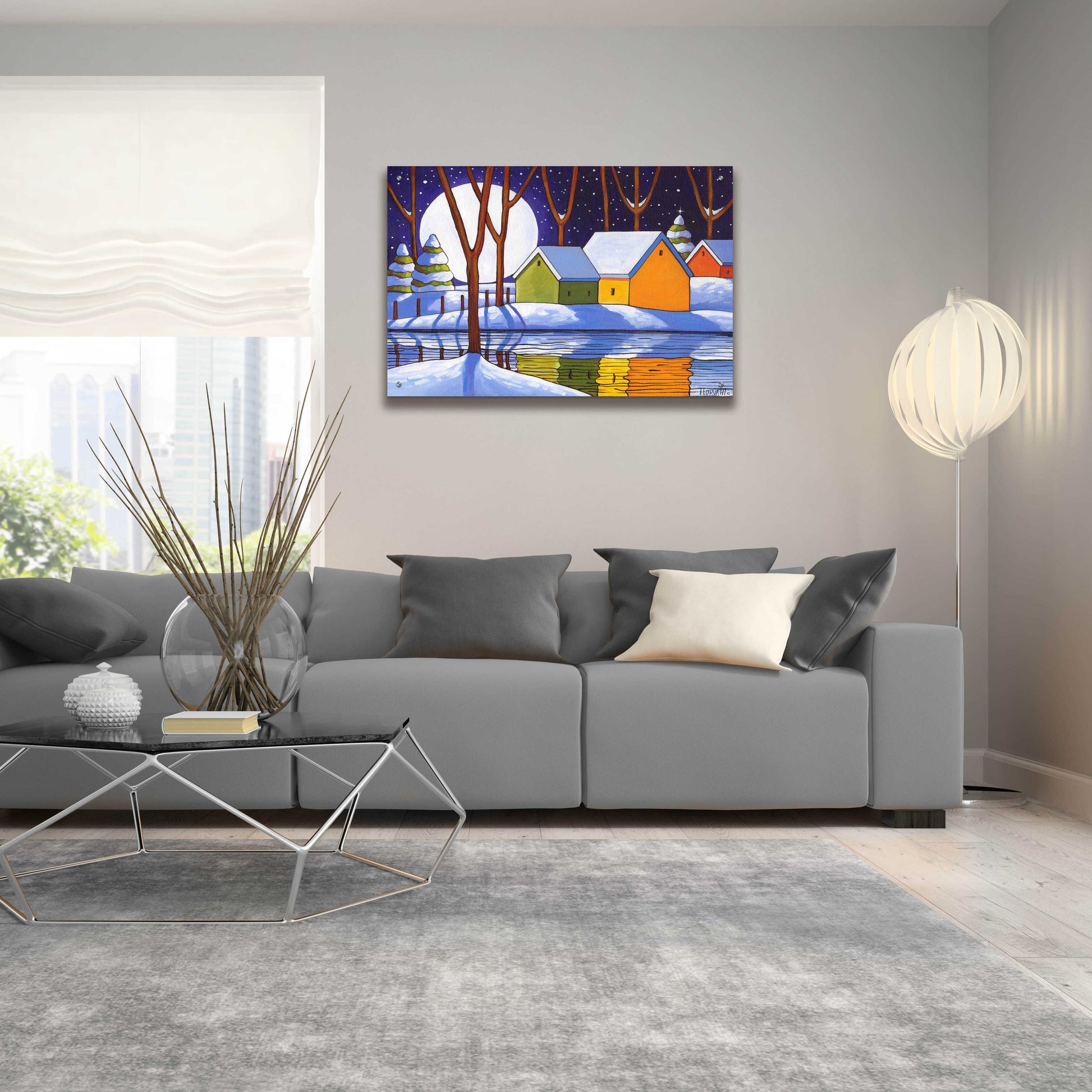 Epic Art 'Reflection Winter Night' by Cathy Horvath-Buchanan, Acrylic Glass Wall Art,36x24