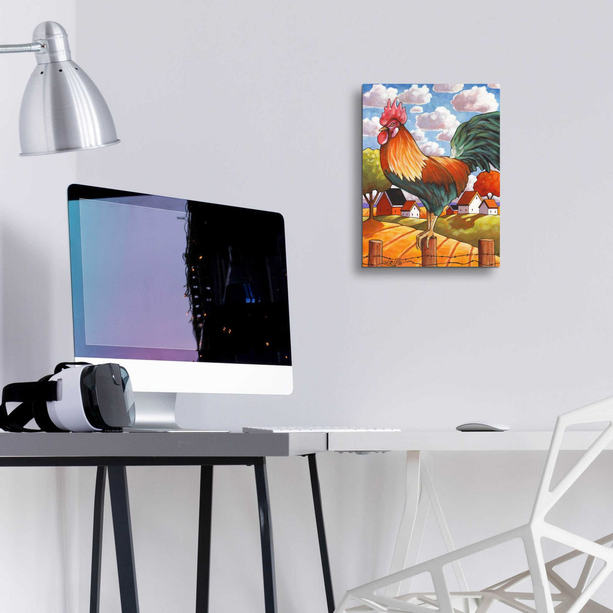 Rooster Country by Cathy Horvath - 12x16 acrylic wall art in a room
