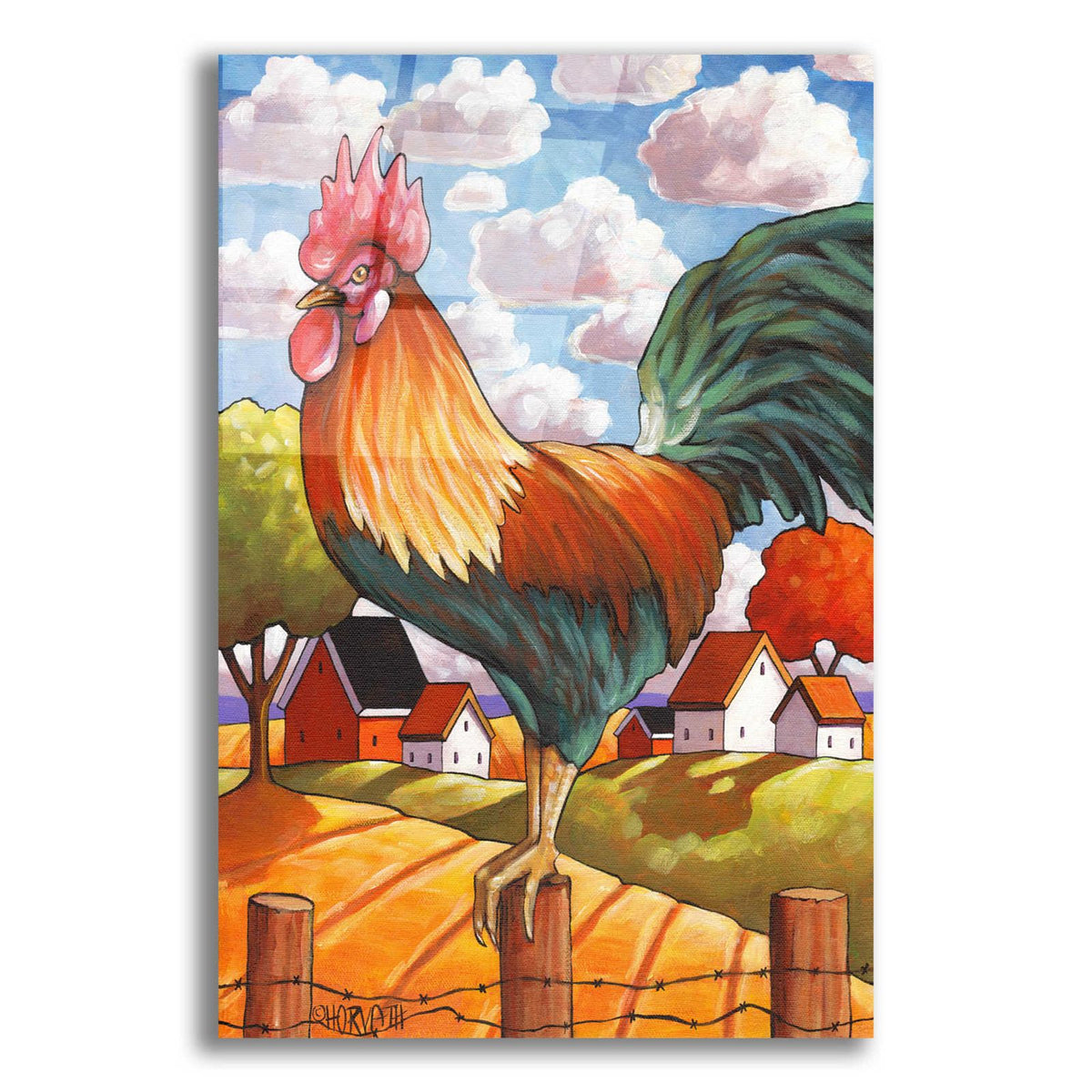 Rooster Country by Cathy Horvath acrylic glass wall art