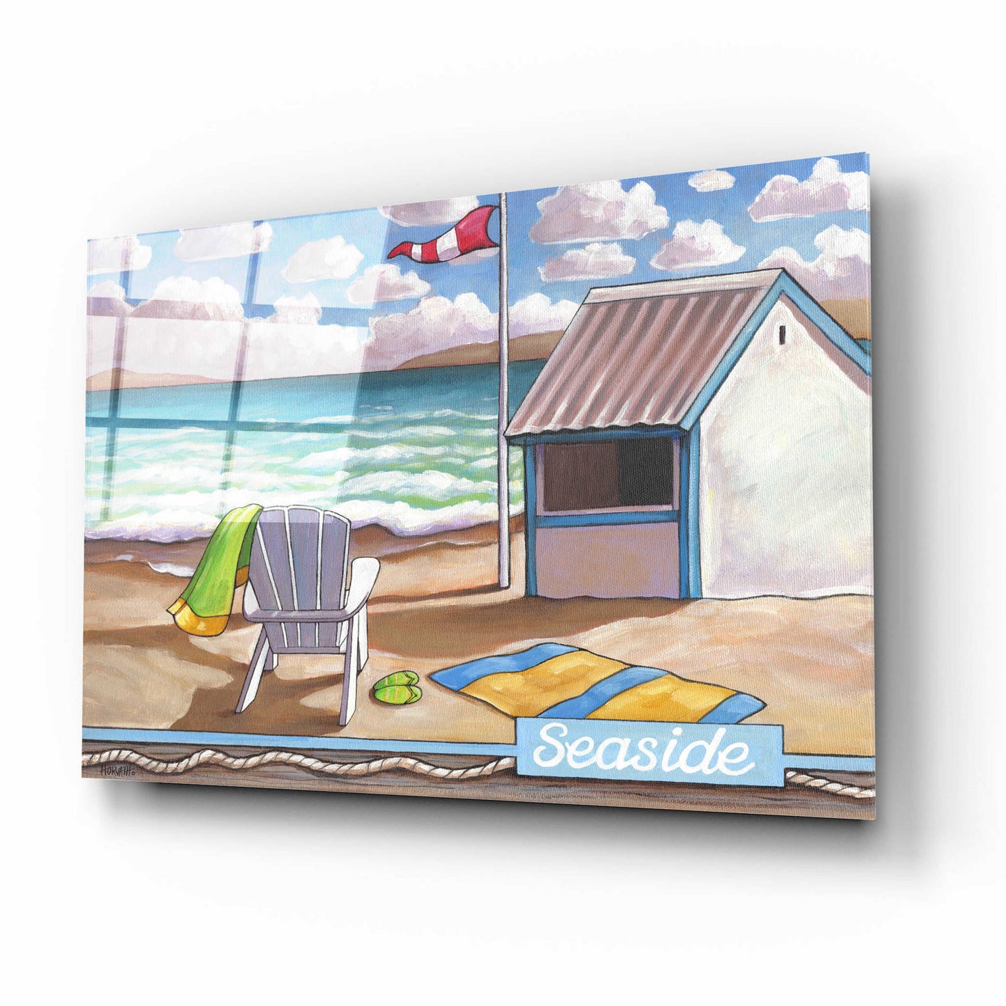 Epic Art 'Seaside Beach' by Cathy Horvath-Buchanan, Acrylic Glass Wall Art,16x12