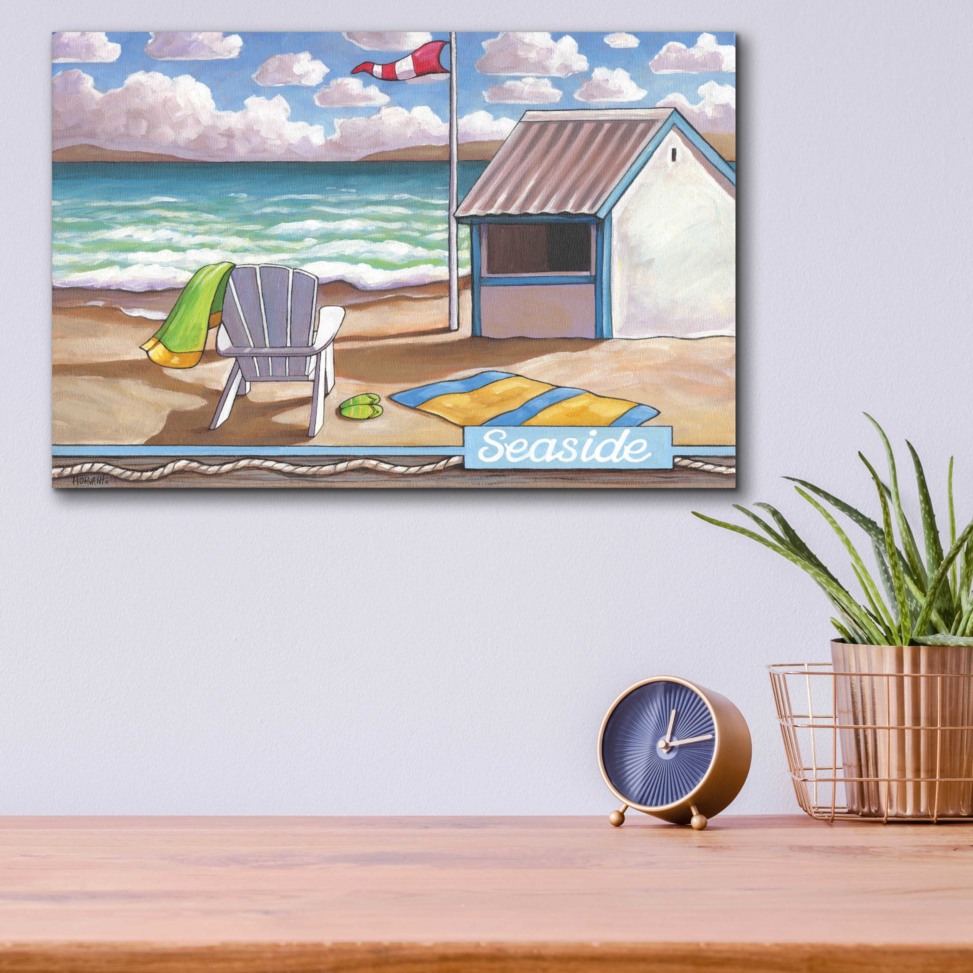 Epic Art 'Seaside Beach' by Cathy Horvath-Buchanan, Acrylic Glass Wall Art,16x12