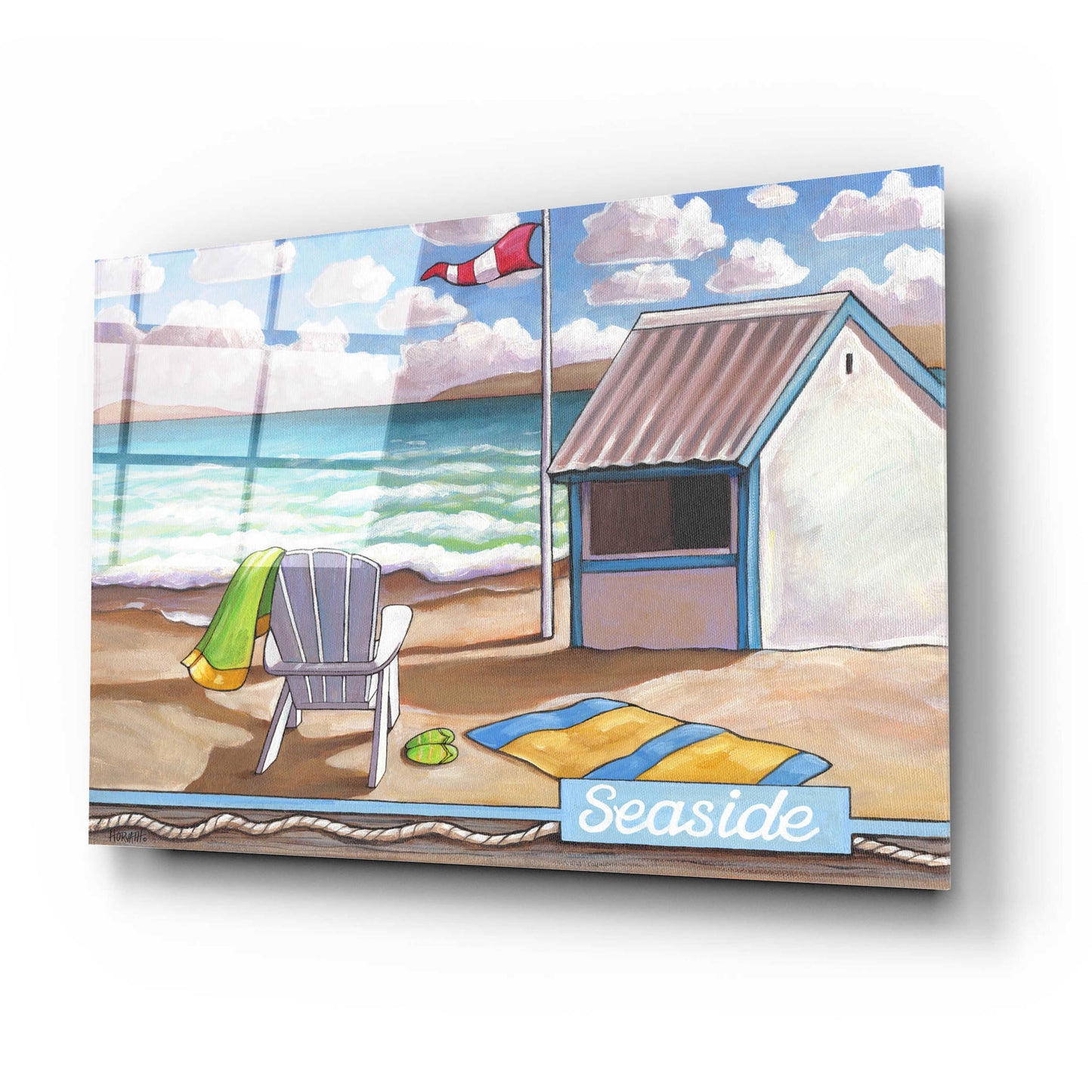 Epic Art 'Seaside Beach' by Cathy Horvath-Buchanan, Acrylic Glass Wall Art,24x16