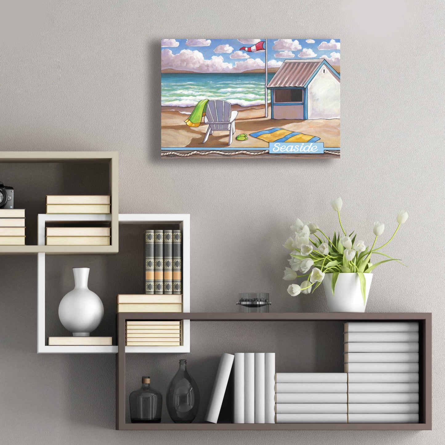 Epic Art 'Seaside Beach' by Cathy Horvath-Buchanan, Acrylic Glass Wall Art,24x16