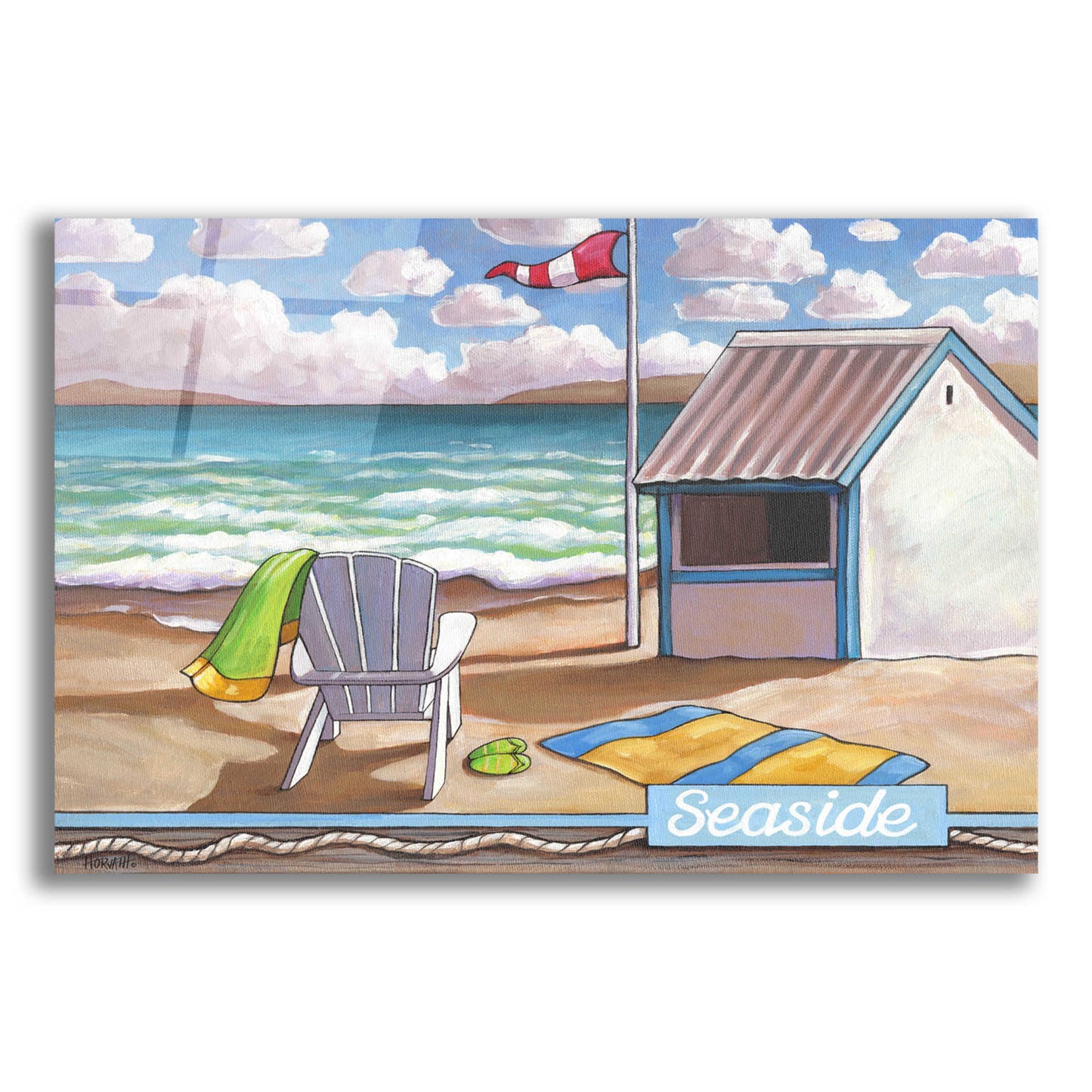 Epic Art 'Seaside Beach' by Cathy Horvath-Buchanan, Acrylic Glass Wall Art,24x16