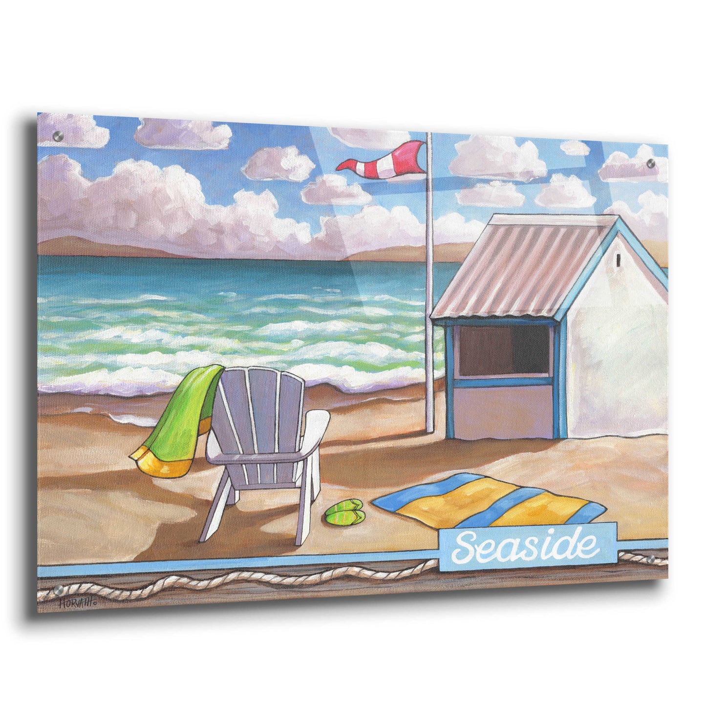 Epic Art 'Seaside Beach' by Cathy Horvath-Buchanan, Acrylic Glass Wall Art,36x24