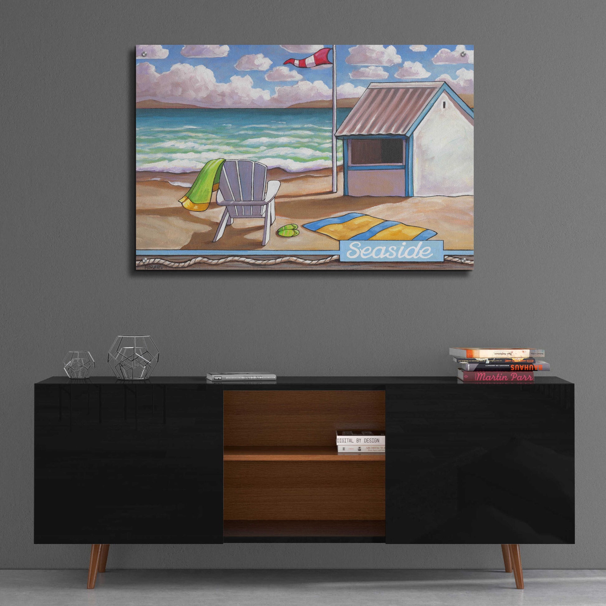 Epic Art 'Seaside Beach' by Cathy Horvath-Buchanan, Acrylic Glass Wall Art,36x24