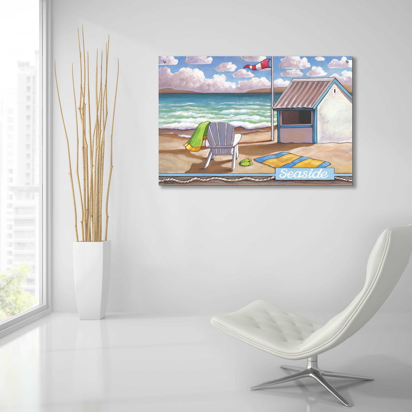 Epic Art 'Seaside Beach' by Cathy Horvath-Buchanan, Acrylic Glass Wall Art,36x24