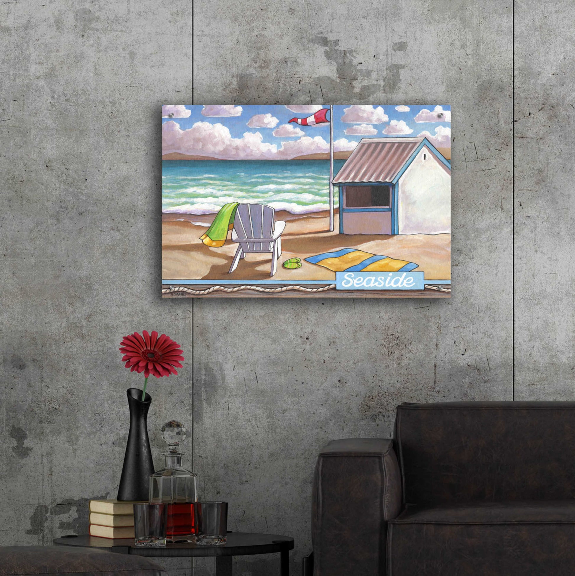 Epic Art 'Seaside Beach' by Cathy Horvath-Buchanan, Acrylic Glass Wall Art,36x24