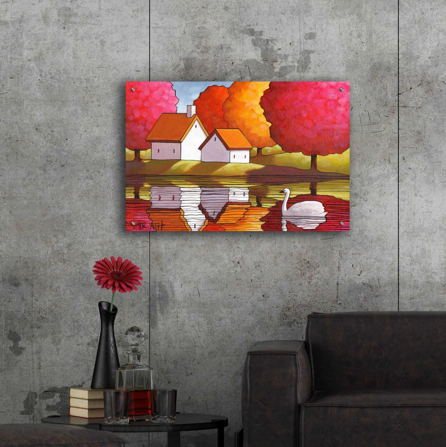 Epic Art 'Swan Waters Reflection' by Cathy Horvath-Buchanan, Acrylic Glass Wall Art,36x24