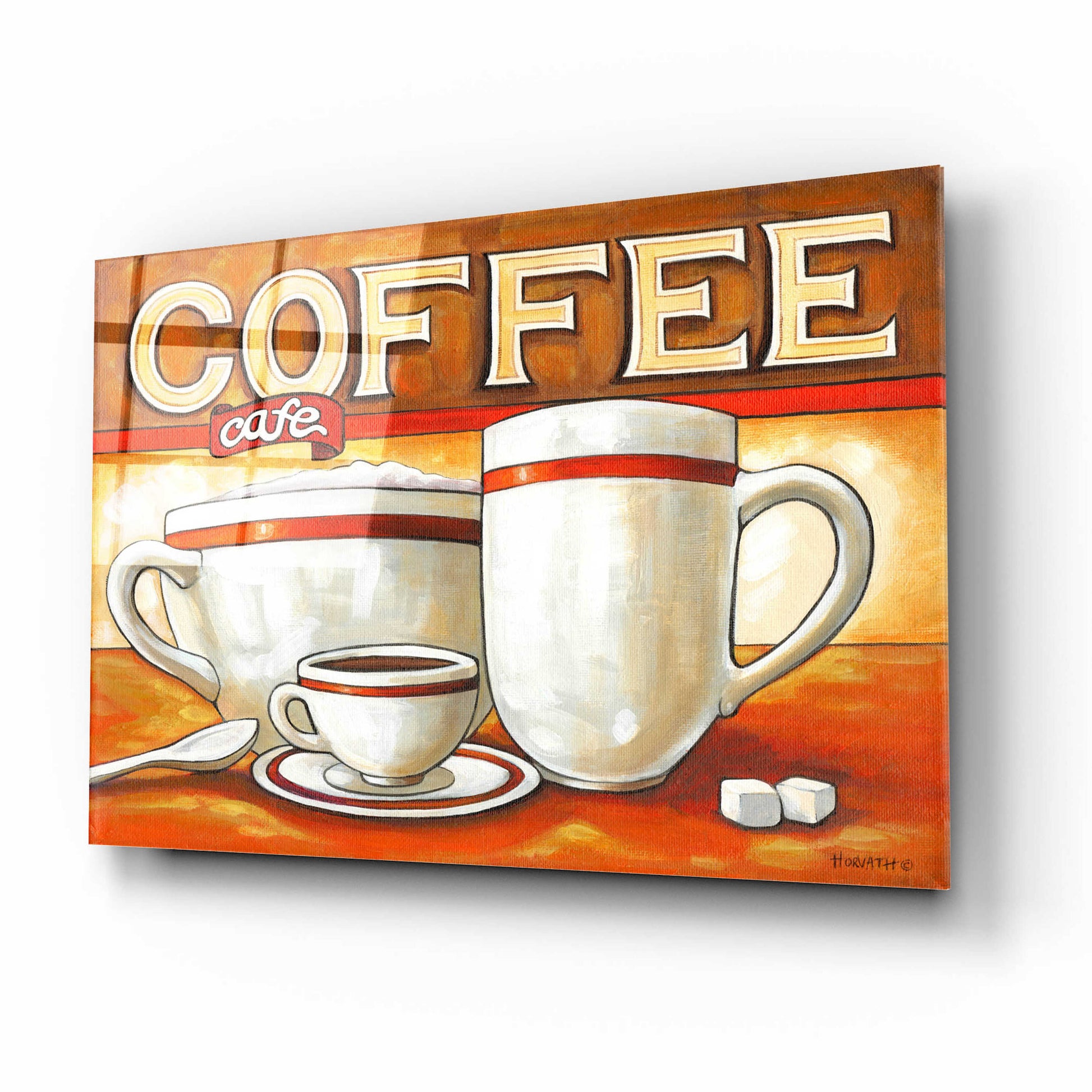 Epic Art 'Coffee Cafe' by Cathy Horvath-Buchanan, Acrylic Glass Wall Art,16x12