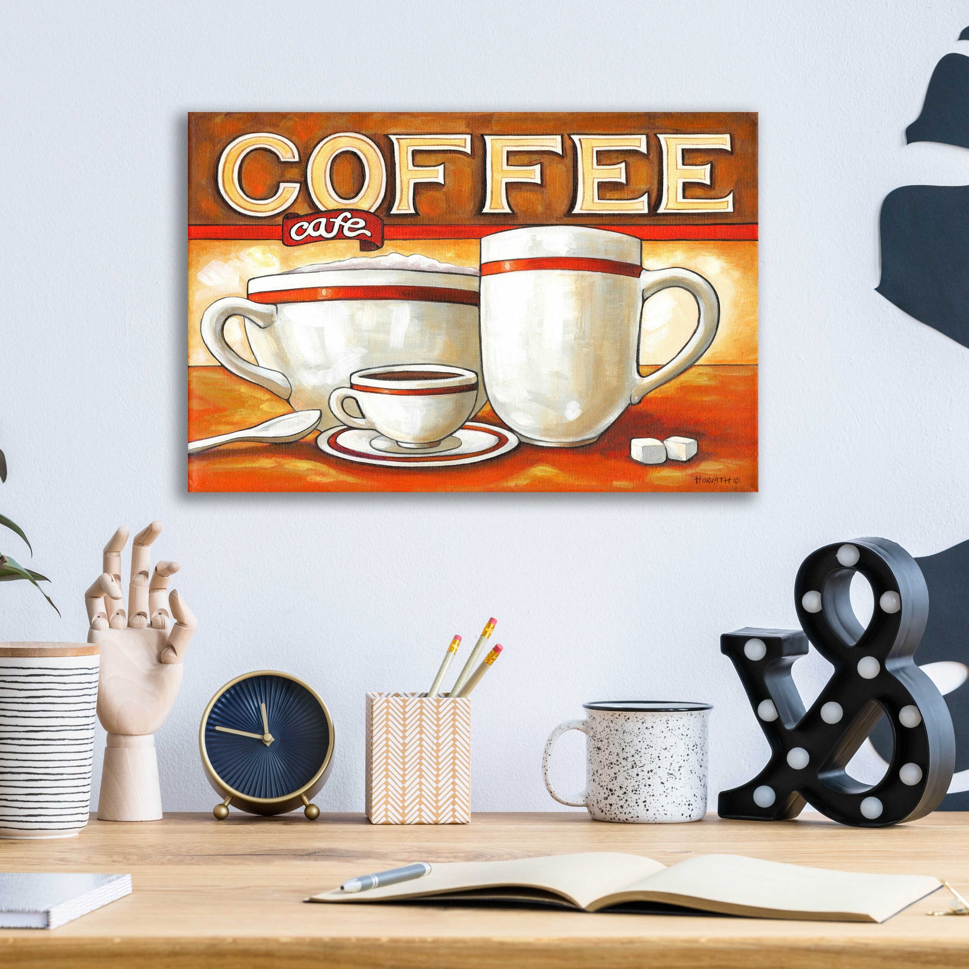 Epic Art 'Coffee Cafe' by Cathy Horvath-Buchanan, Acrylic Glass Wall Art,16x12