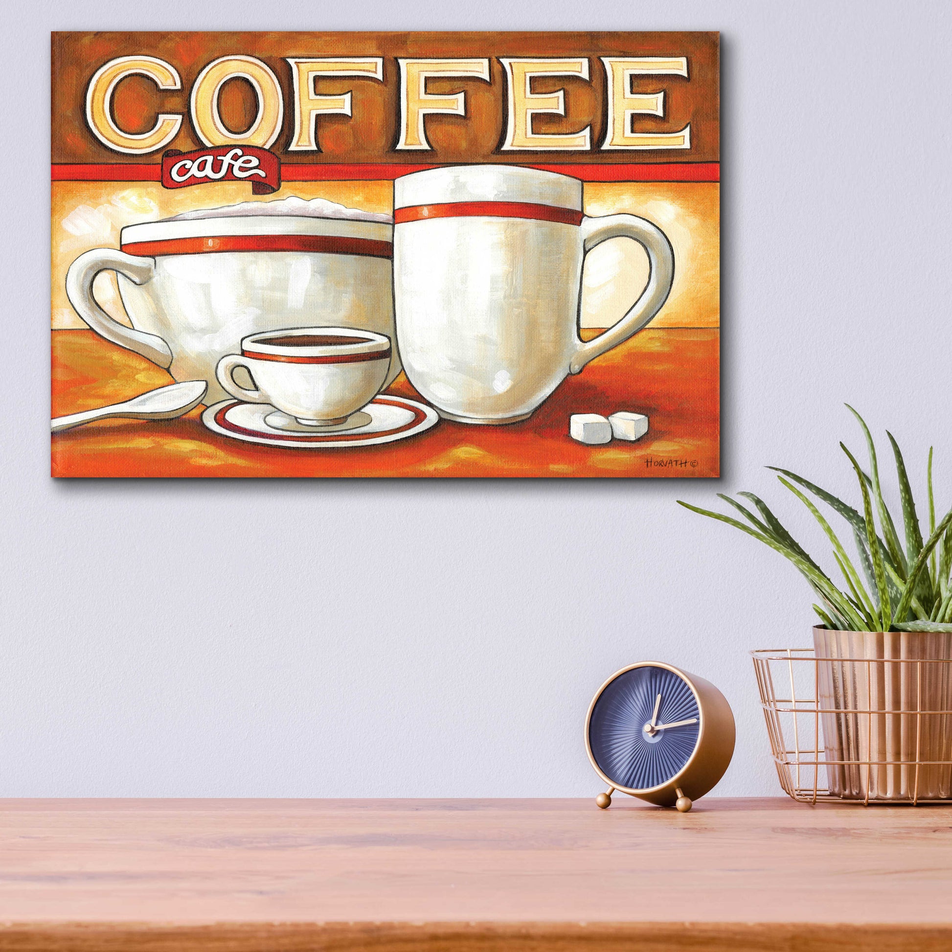 Epic Art 'Coffee Cafe' by Cathy Horvath-Buchanan, Acrylic Glass Wall Art,16x12