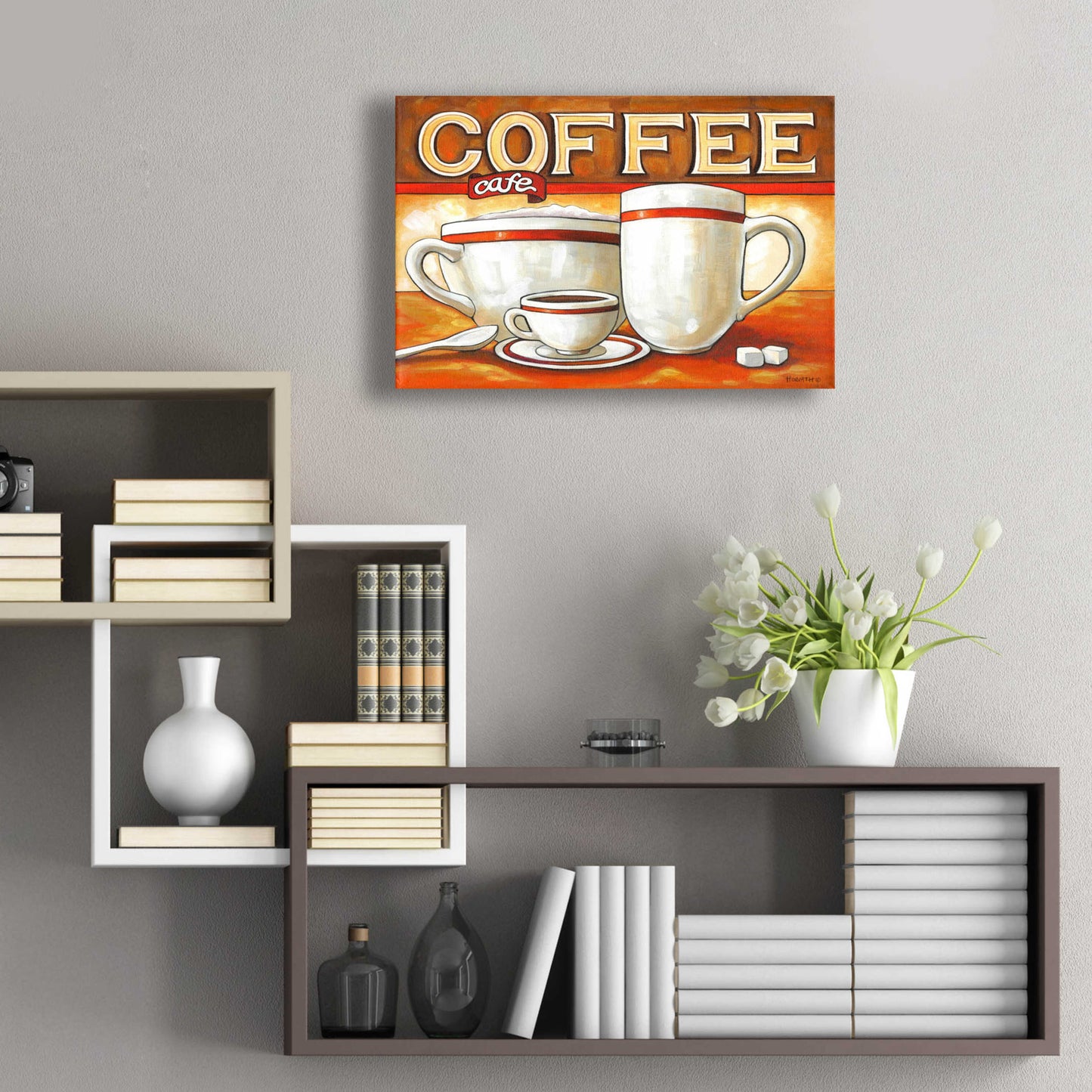 Epic Art 'Coffee Cafe' by Cathy Horvath-Buchanan, Acrylic Glass Wall Art,24x16