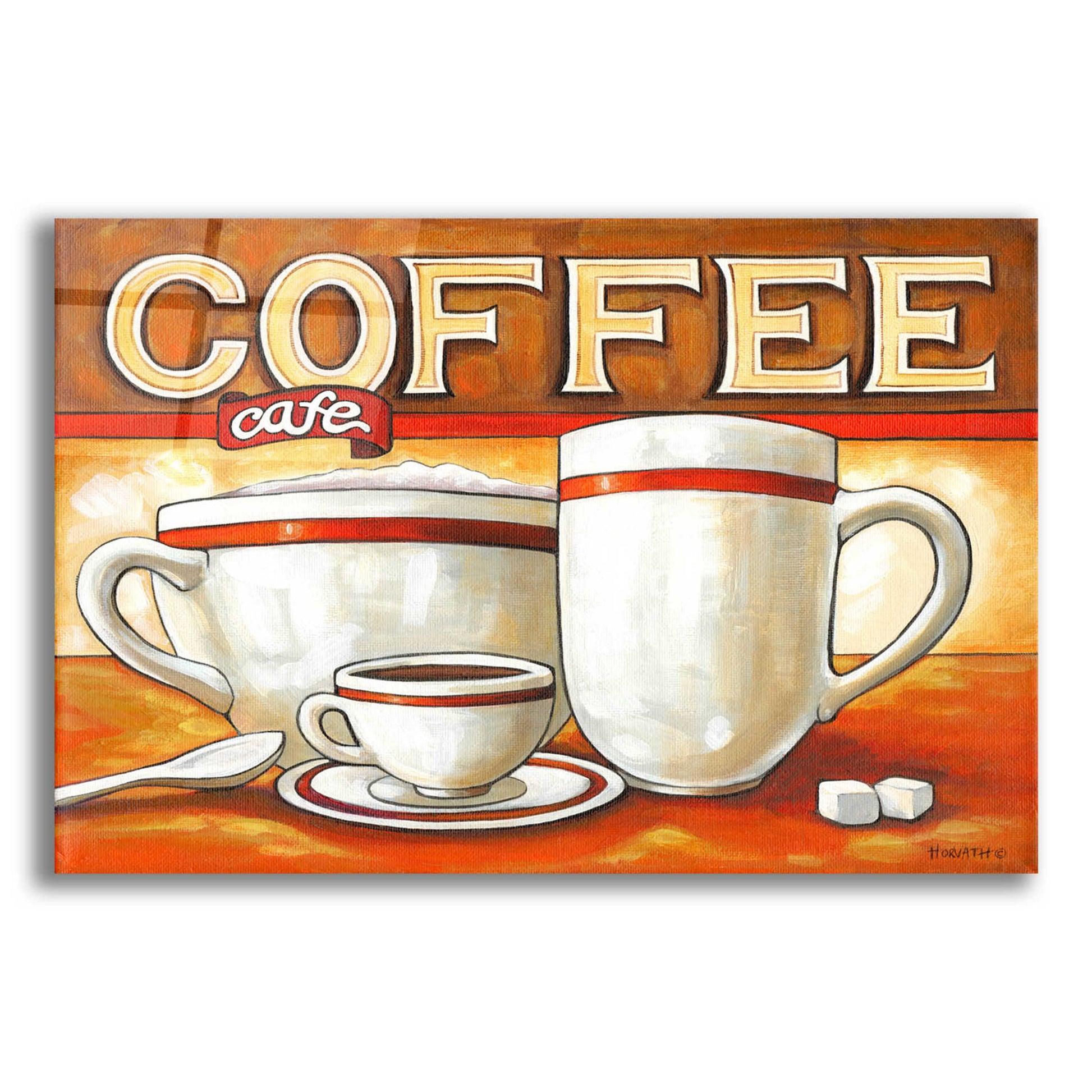 Epic Art 'Coffee Cafe' by Cathy Horvath-Buchanan, Acrylic Glass Wall Art,24x16