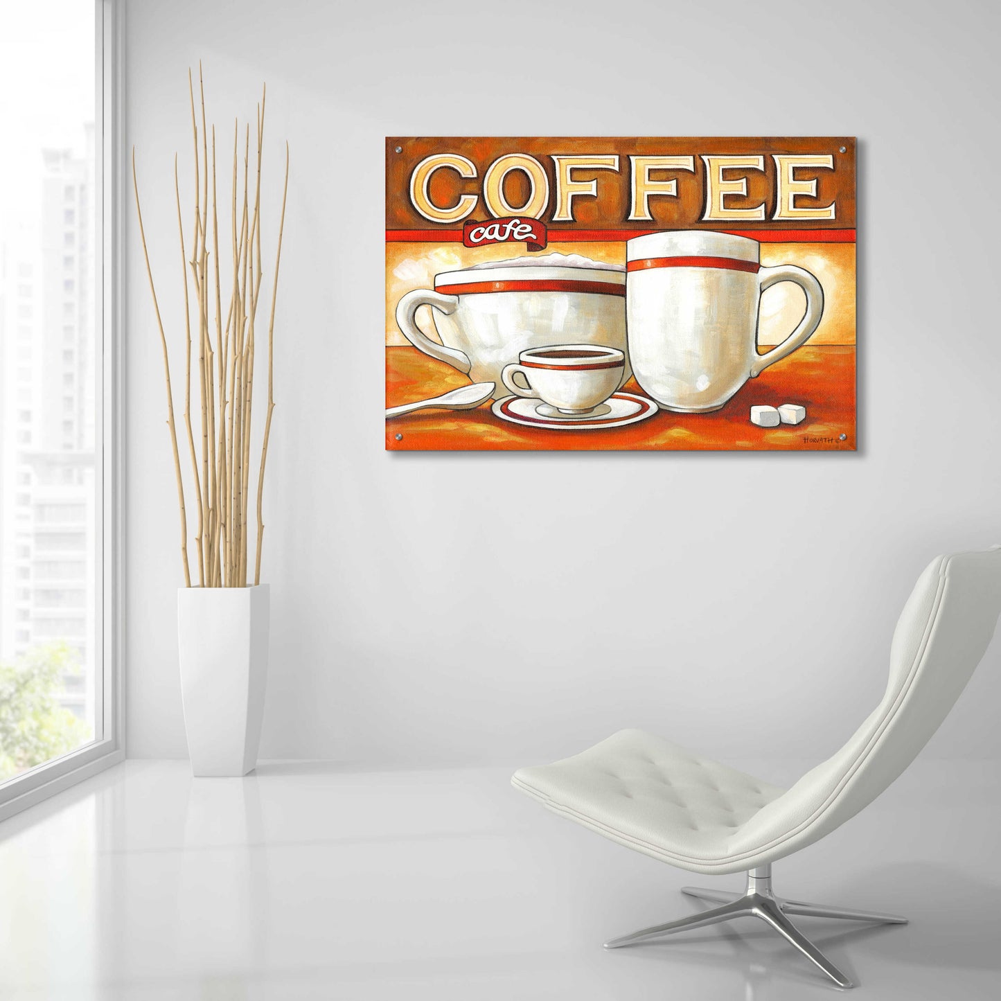 Epic Art 'Coffee Cafe' by Cathy Horvath-Buchanan, Acrylic Glass Wall Art,36x24