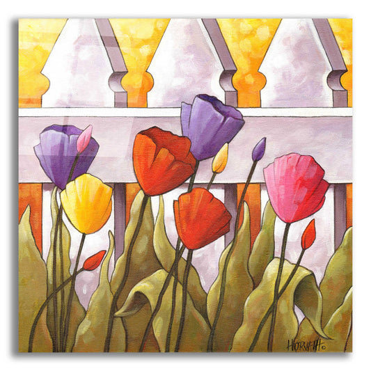 Epic Art 'Flower Fence 2' by Cathy Horvath-Buchanan, Acrylic Glass Wall Art