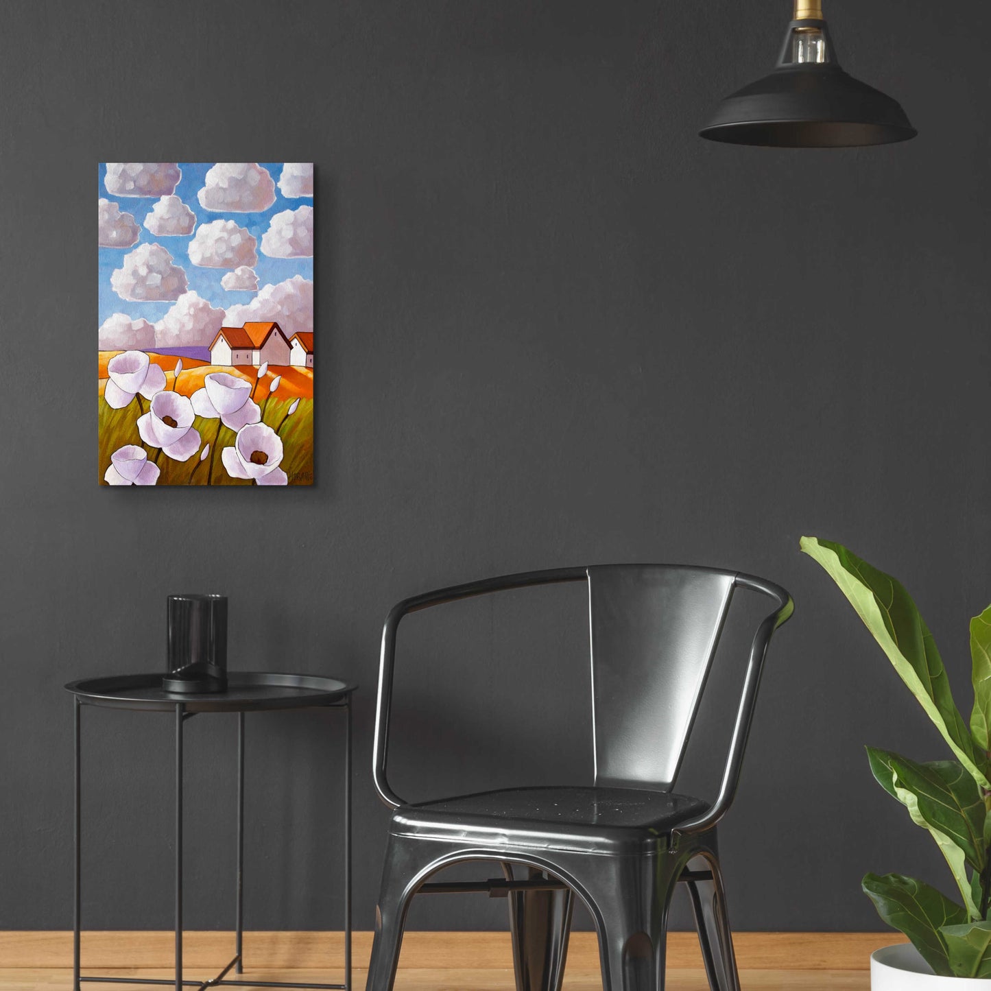 Epic Art 'Flowers & Clouds' by Cathy Horvath-Buchanan, Acrylic Glass Wall Art,16x24