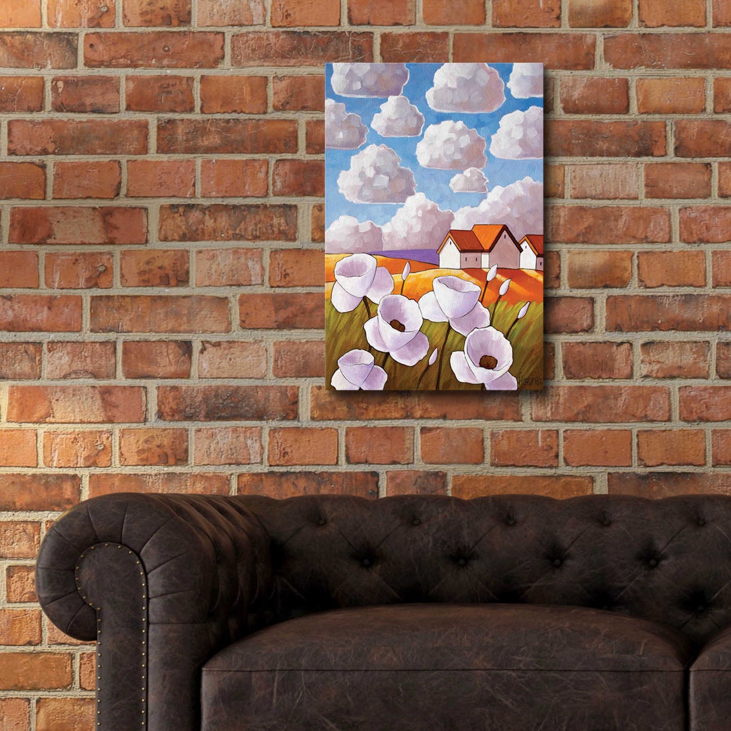 Epic Art 'Flowers & Clouds' by Cathy Horvath-Buchanan, Acrylic Glass Wall Art,16x24