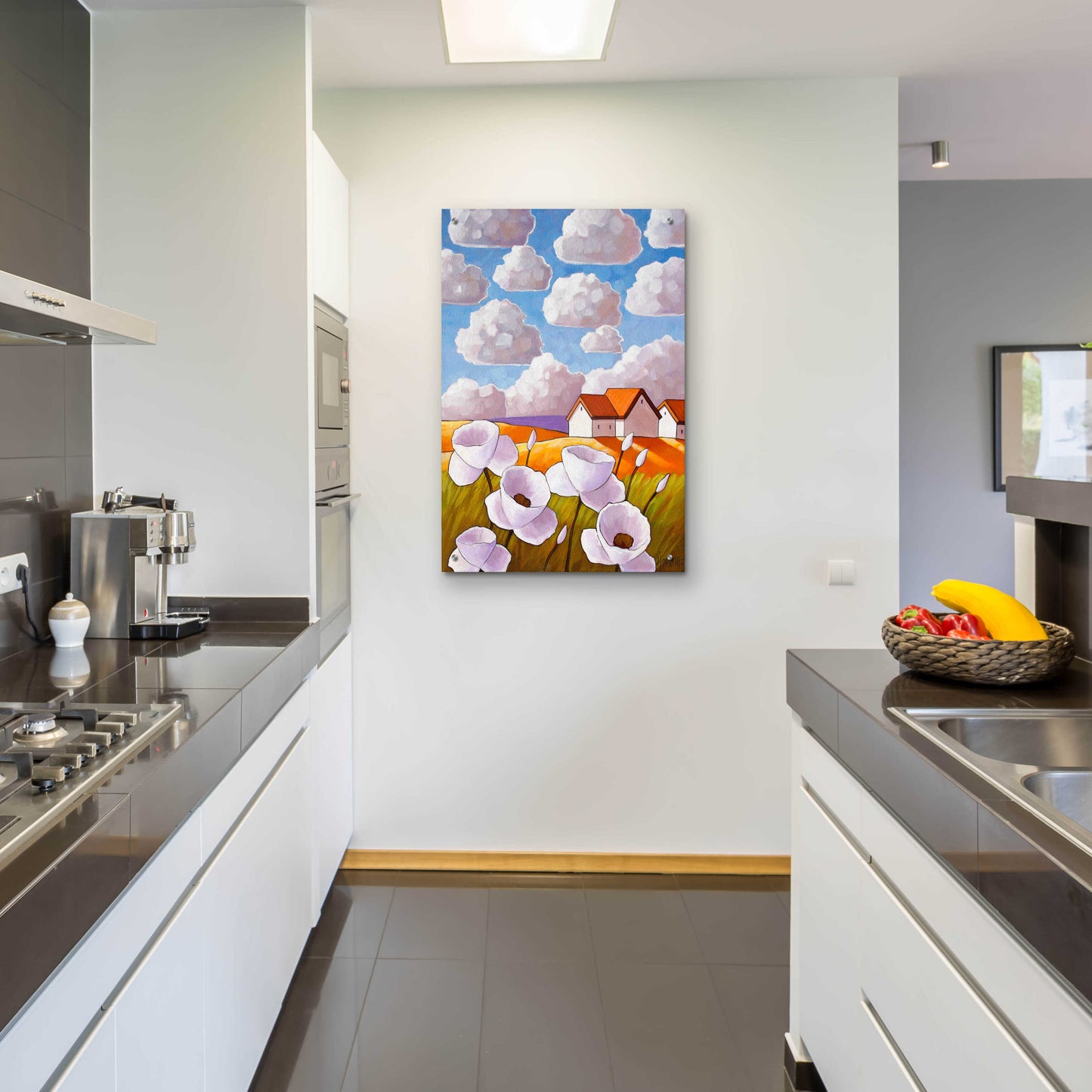 Epic Art 'Flowers & Clouds' by Cathy Horvath-Buchanan, Acrylic Glass Wall Art,24x36