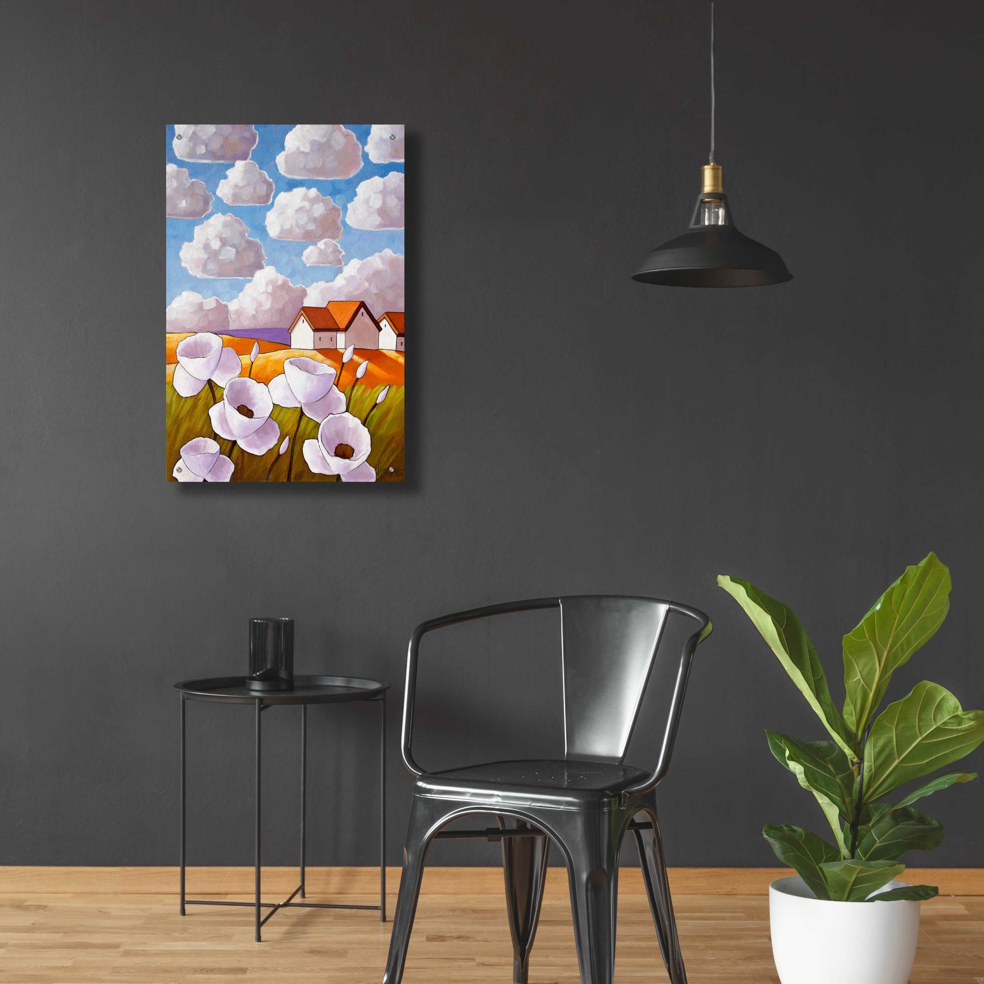 Epic Art 'Flowers & Clouds' by Cathy Horvath-Buchanan, Acrylic Glass Wall Art,24x36