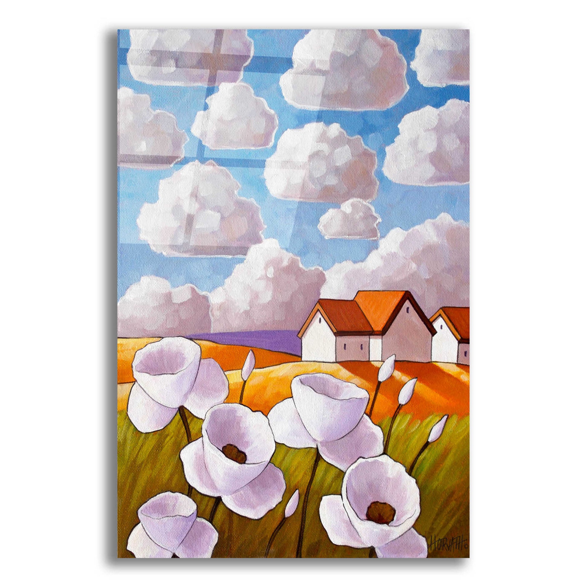 Epic Art 'Flowers & Clouds' by Cathy Horvath-Buchanan, Acrylic Glass Wall Art