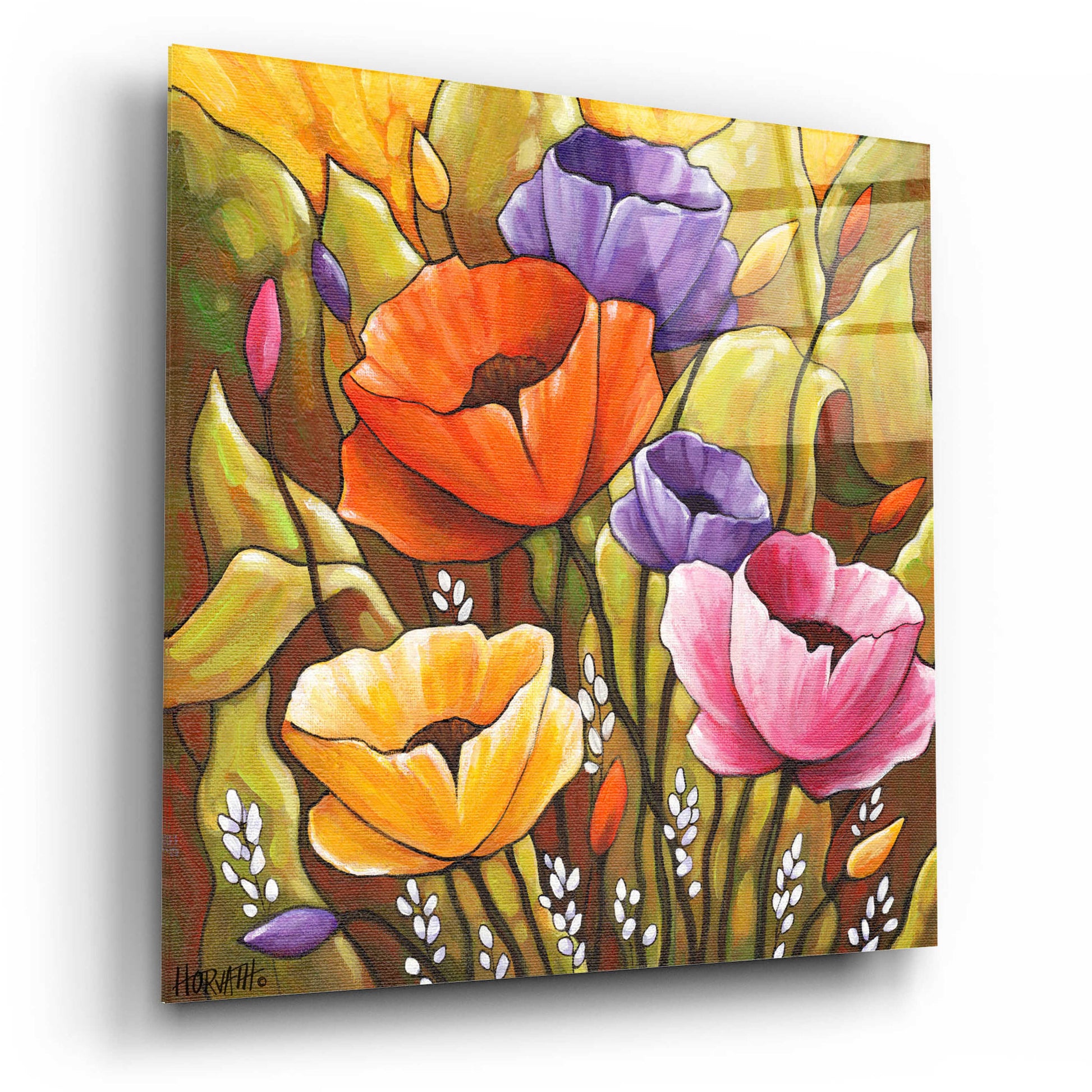 Epic Art 'Flowers 1' by Cathy Horvath-Buchanan, Acrylic Glass Wall Art,12x12