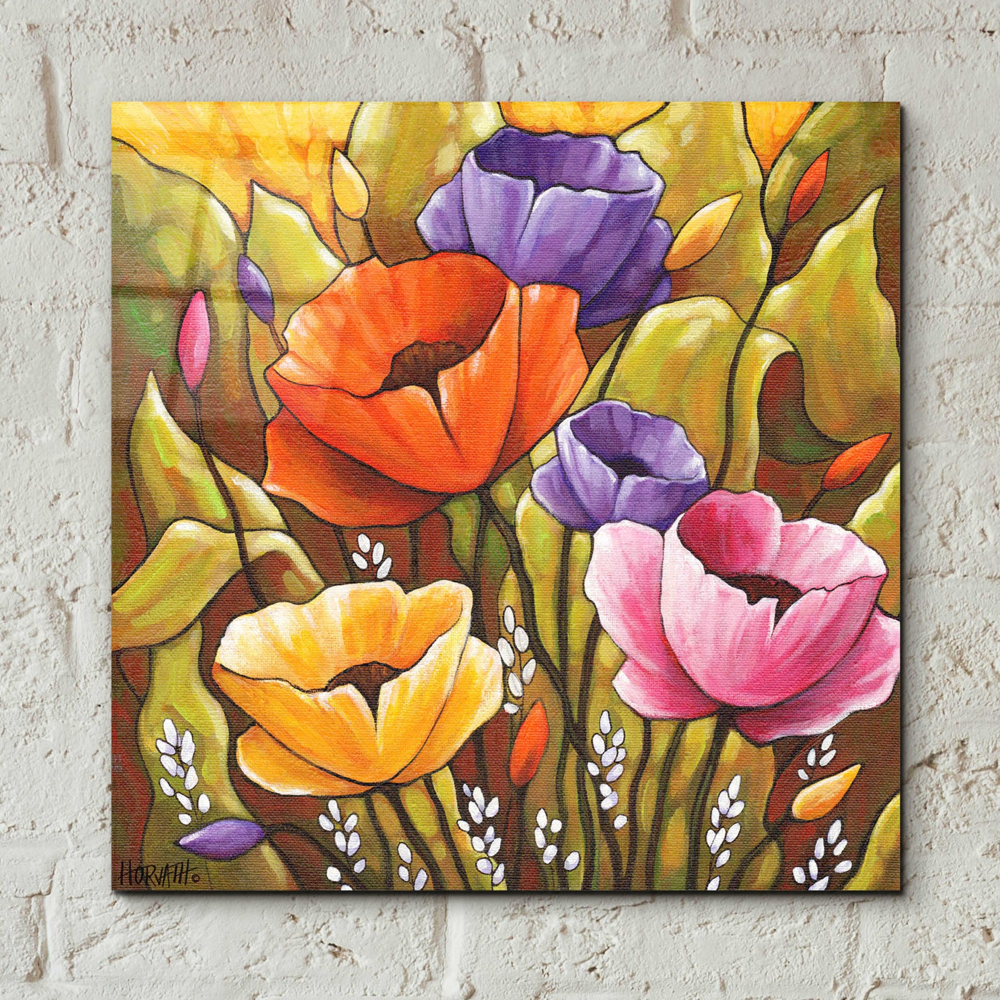 Epic Art 'Flowers 1' by Cathy Horvath-Buchanan, Acrylic Glass Wall Art,12x12