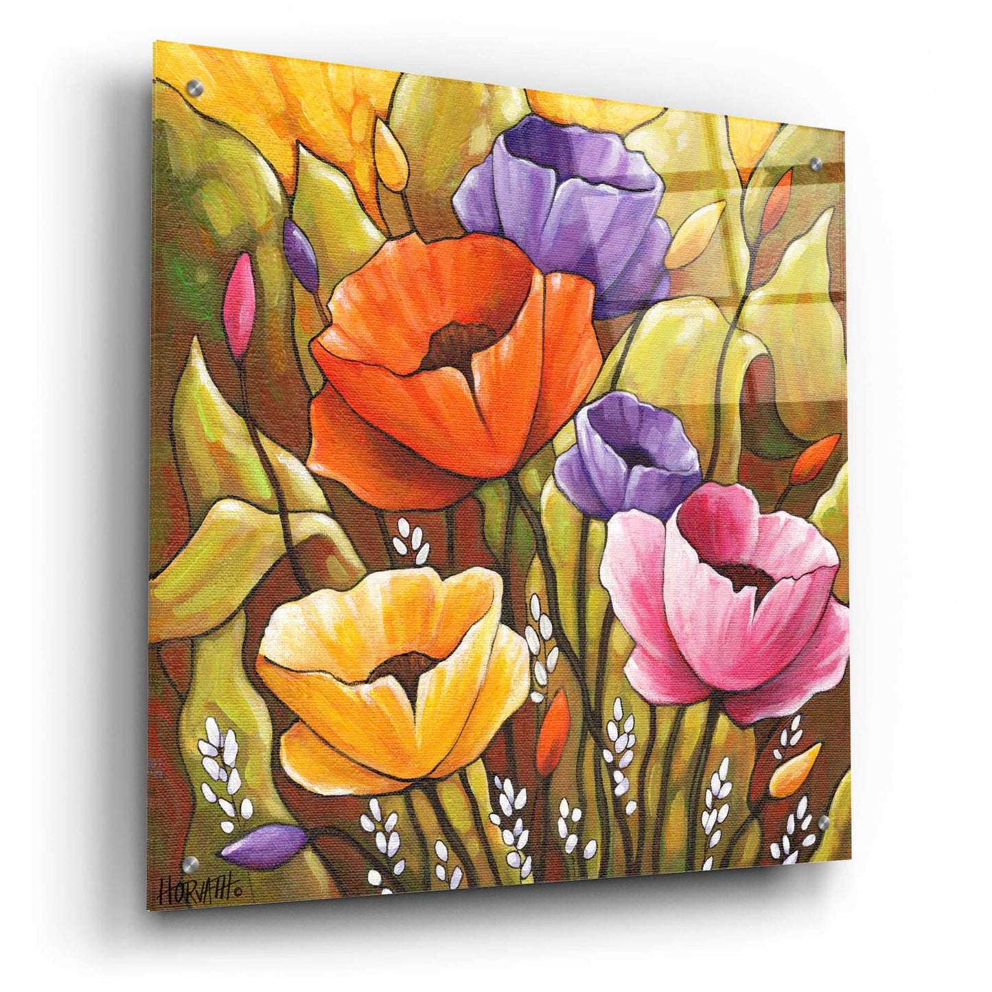 Epic Art 'Flowers 1' by Cathy Horvath-Buchanan, Acrylic Glass Wall Art,24x24