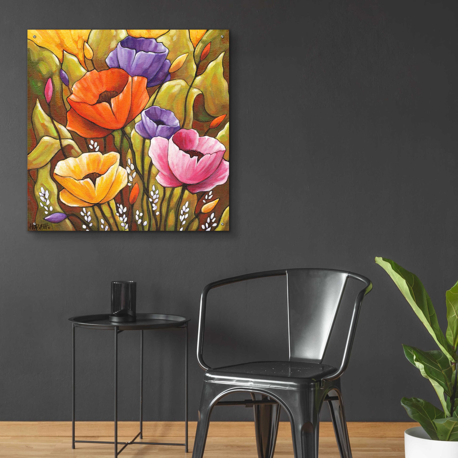 Epic Art 'Flowers 1' by Cathy Horvath-Buchanan, Acrylic Glass Wall Art,36x36