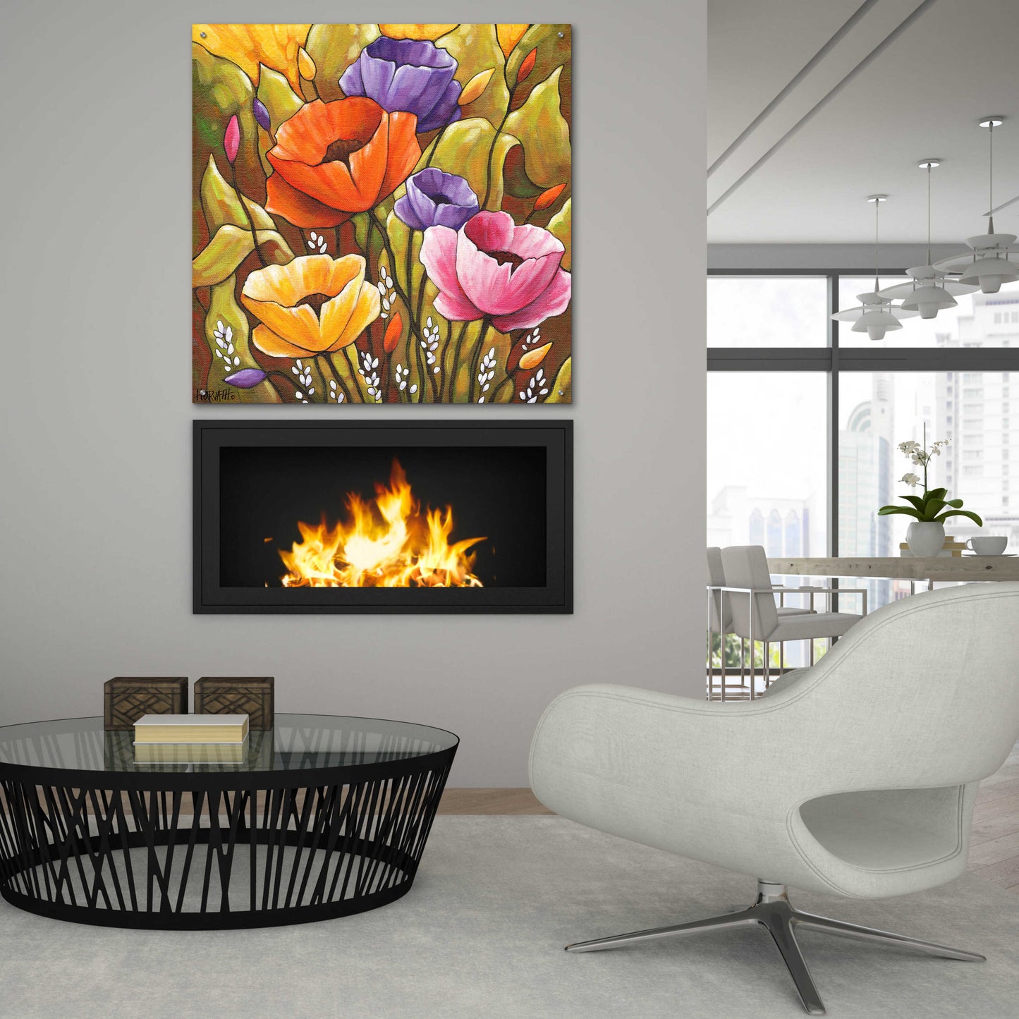 Epic Art 'Flowers 1' by Cathy Horvath-Buchanan, Acrylic Glass Wall Art,36x36